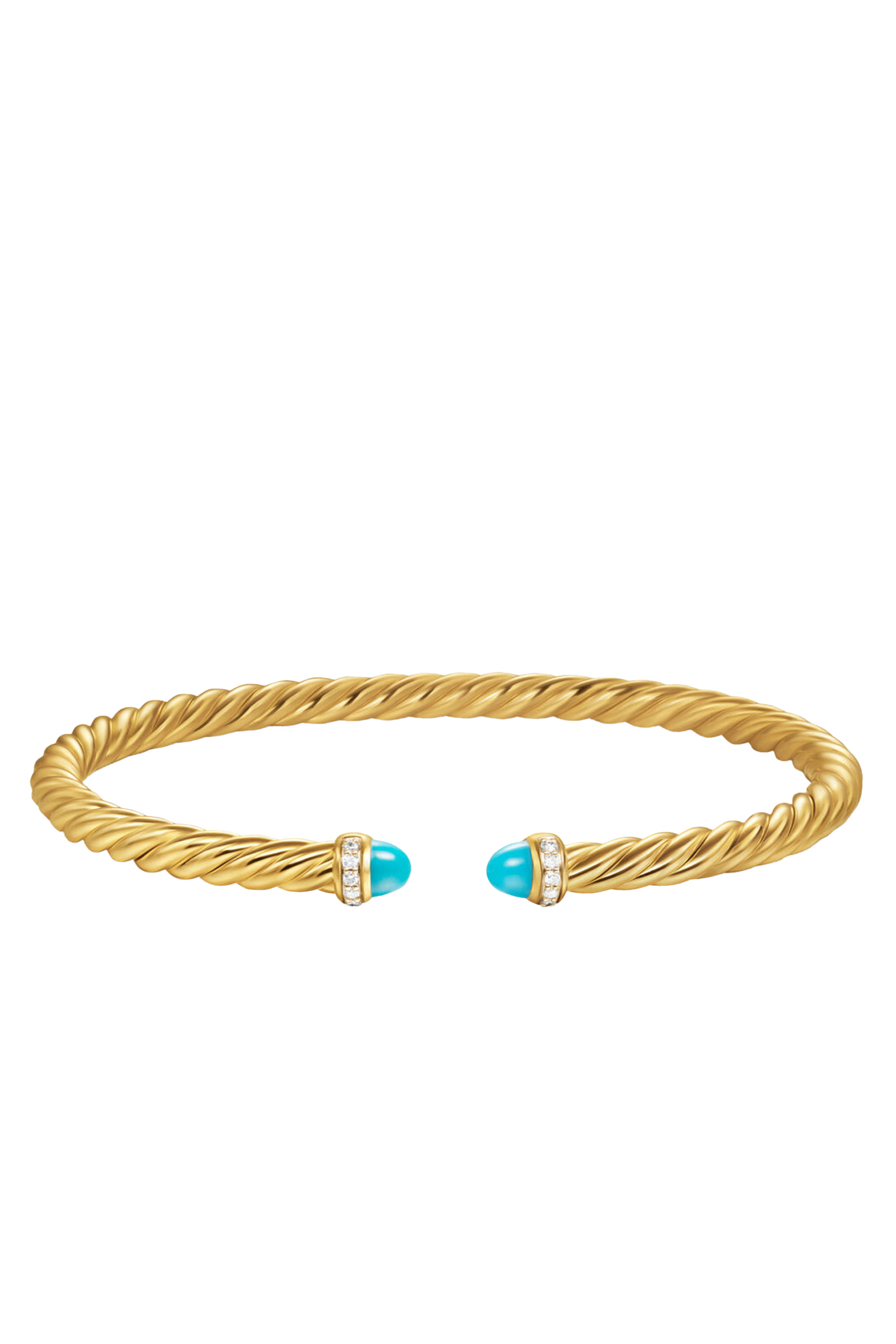 Cablespira&reg; Flex Bracelet, 18K Yellow Gold with Turquoise & Diamonds