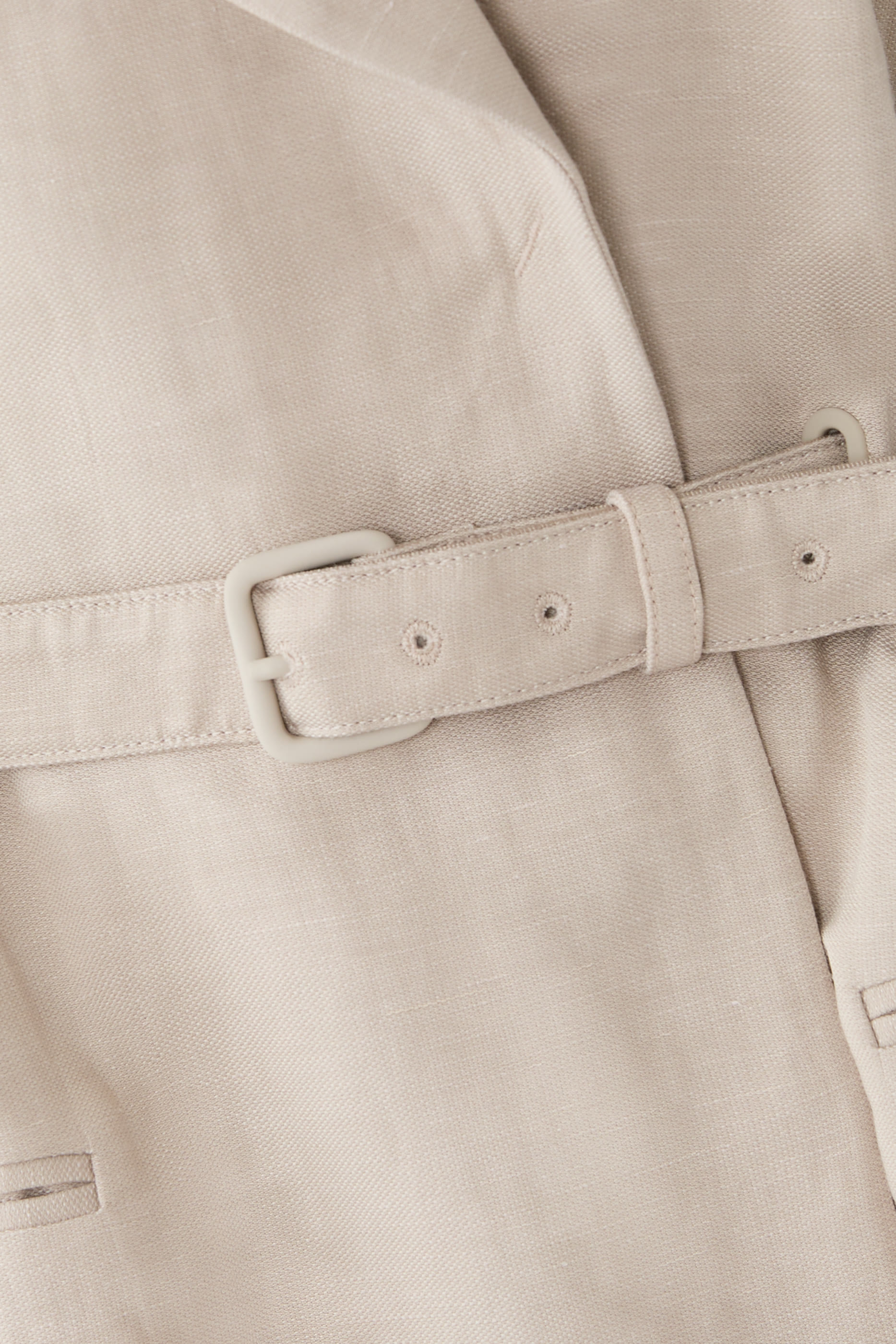 Linen-Blend Belted Blazer