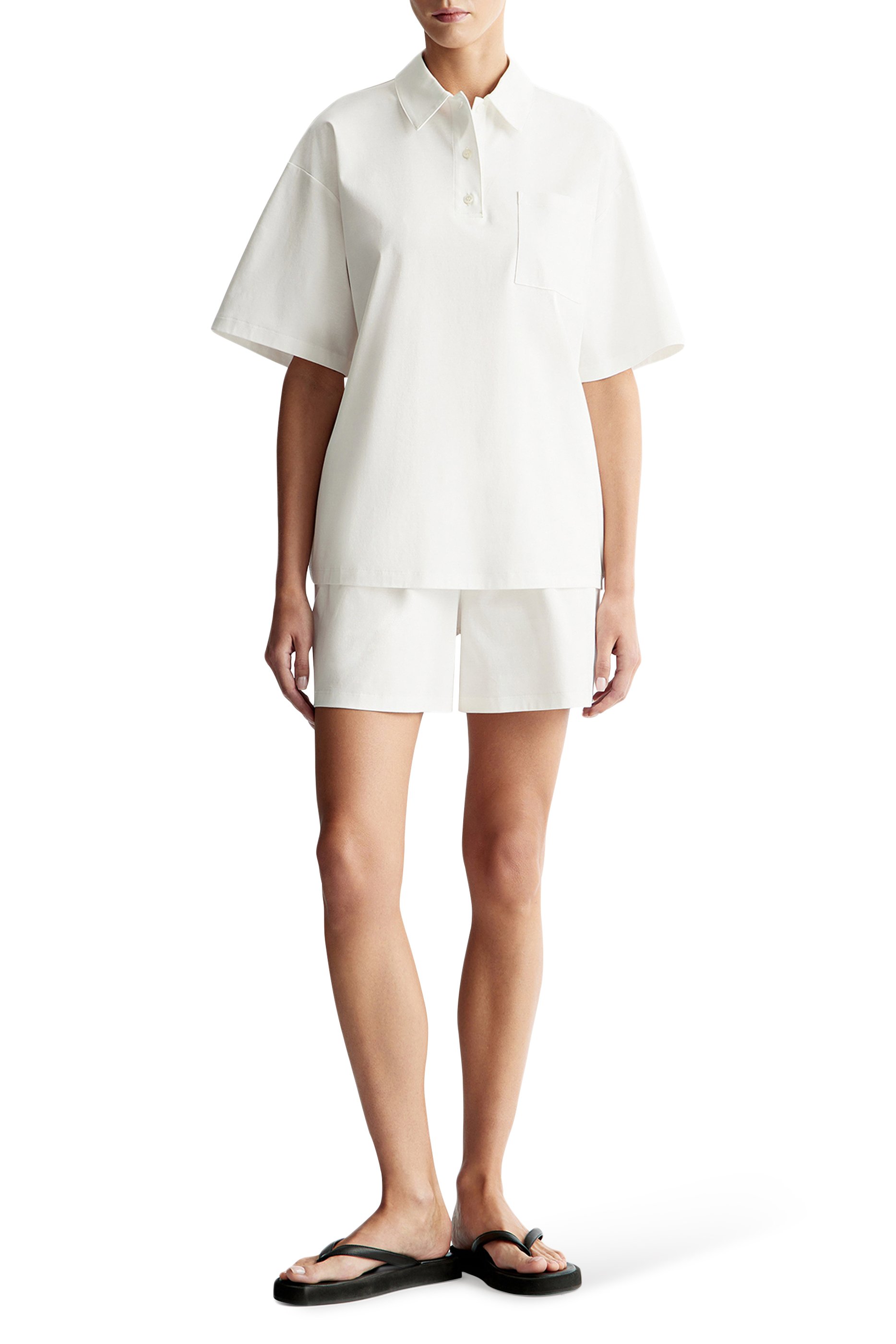 Chest-Pocket Cotton Polo Shirt