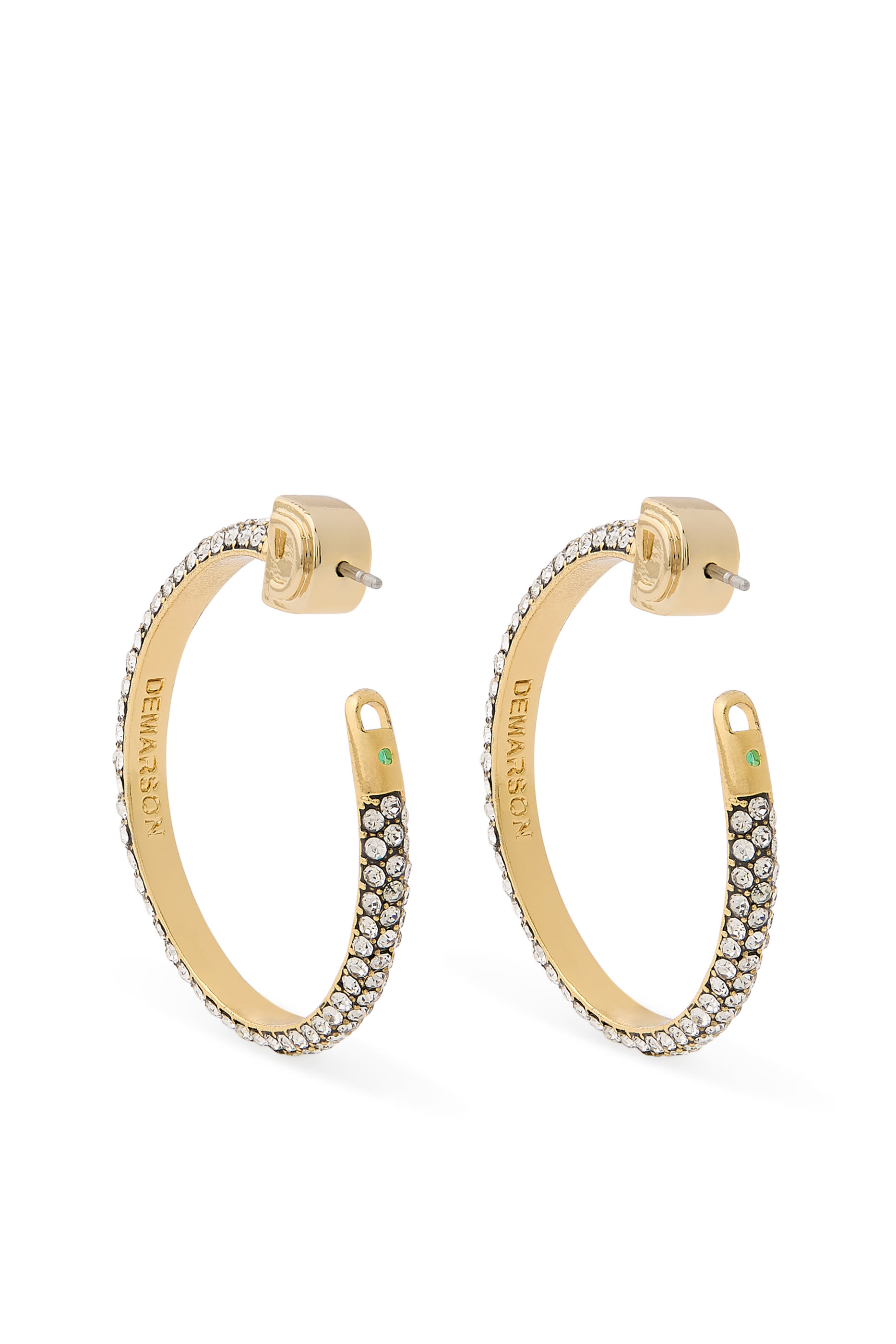  Mini Pav&eacute; Calypso Hoops, 12K Gold Plated Brass & Crystals