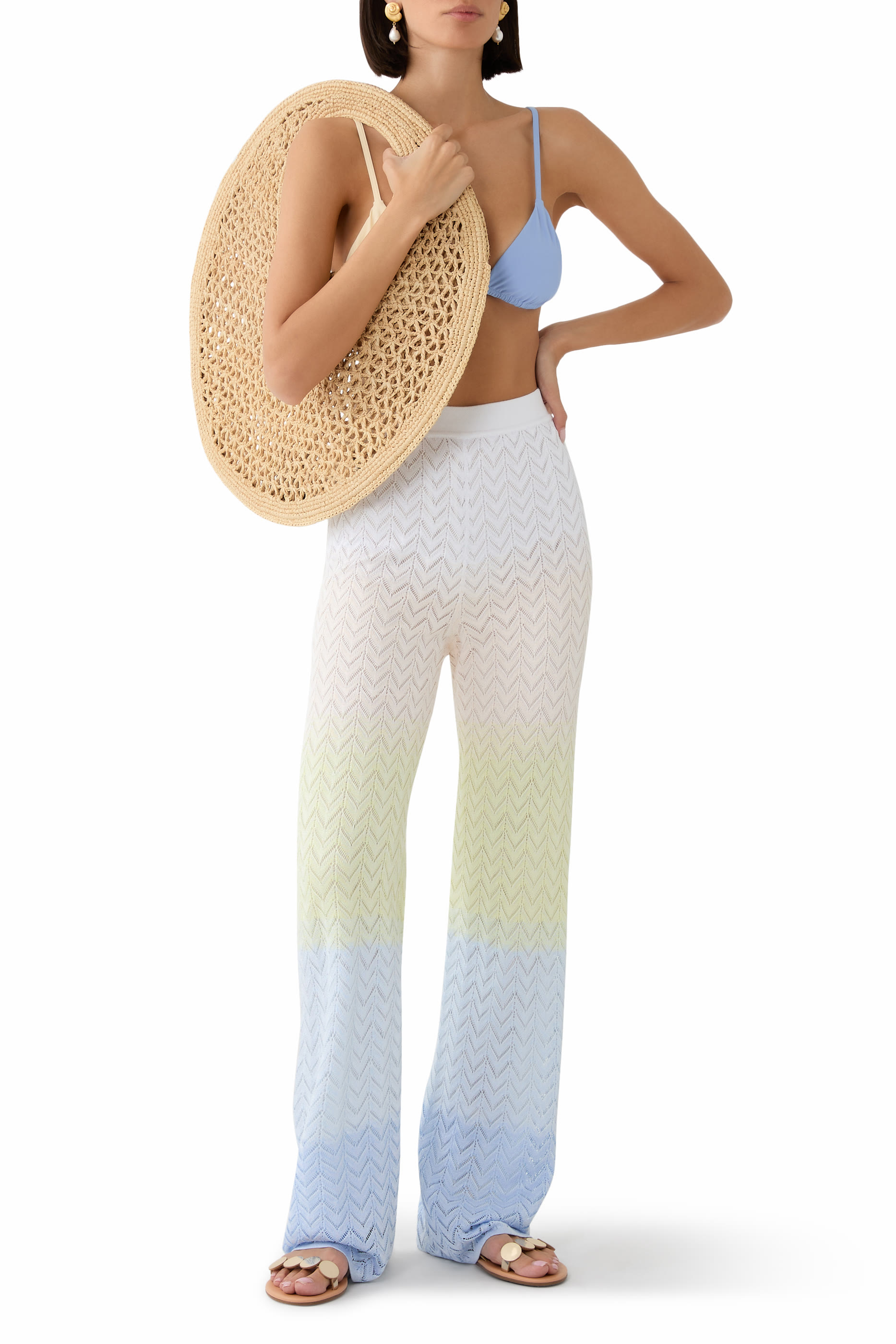 Chevron Lace Degrade' Wide Leg Pants