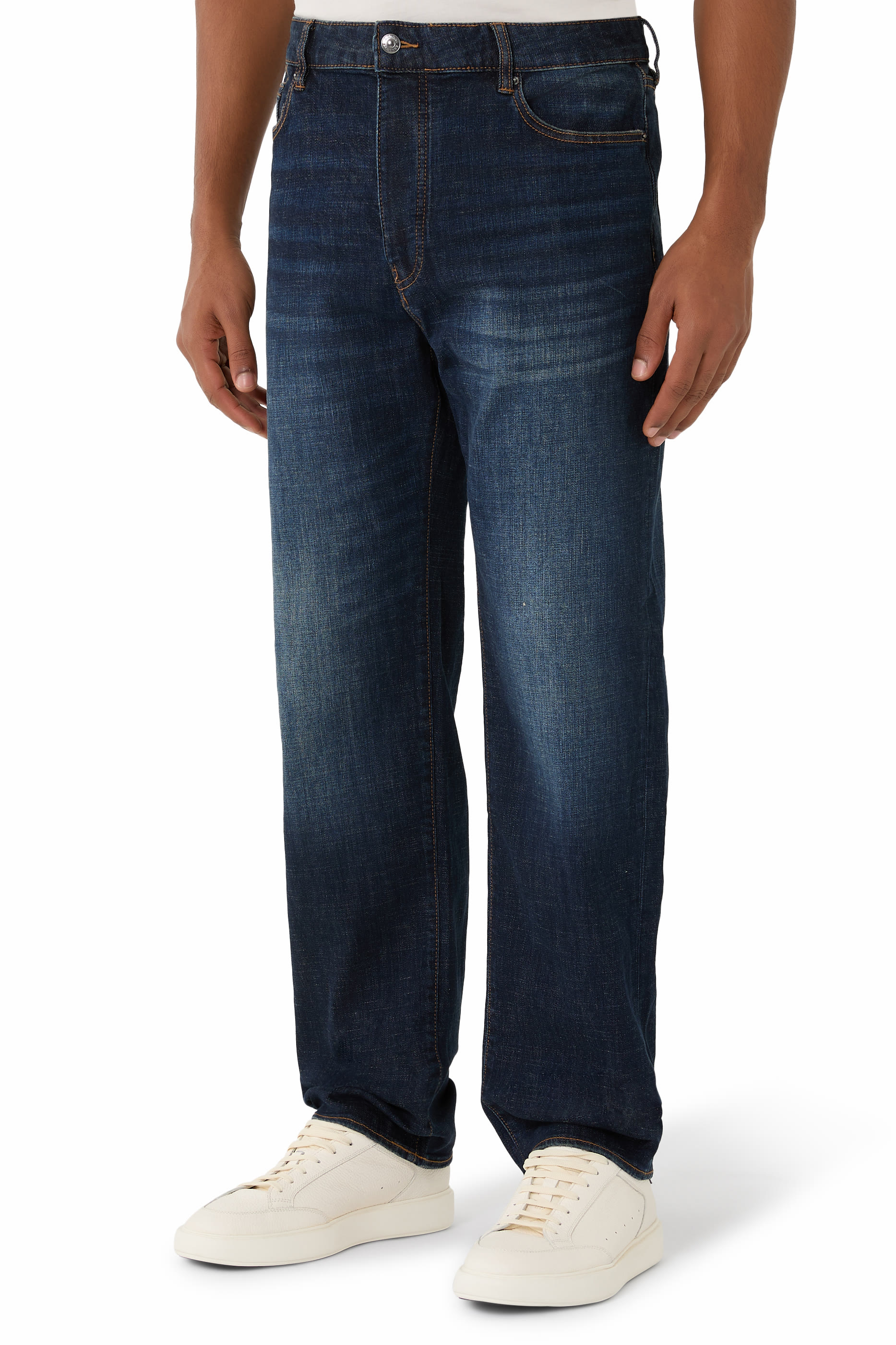 Straight Fit Jeans in Stretch Denim