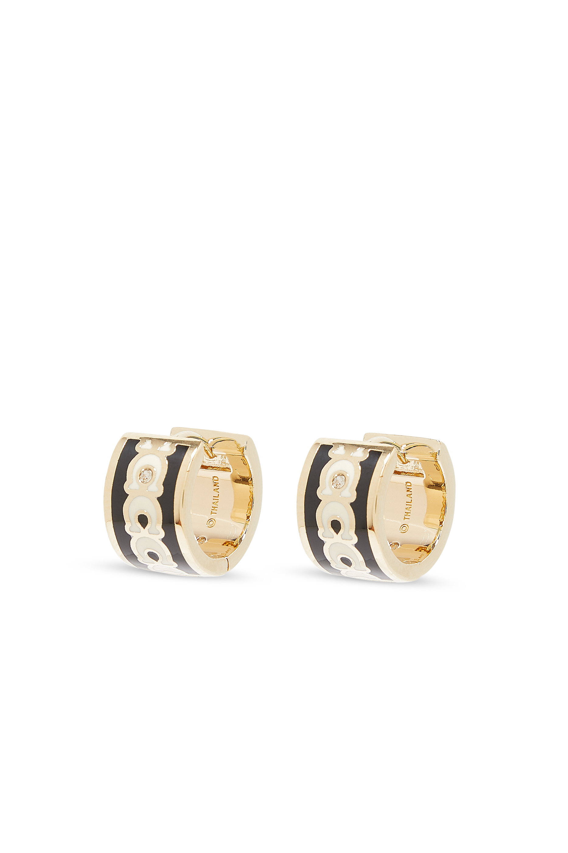 Enamel C Signature Huggie Earrings