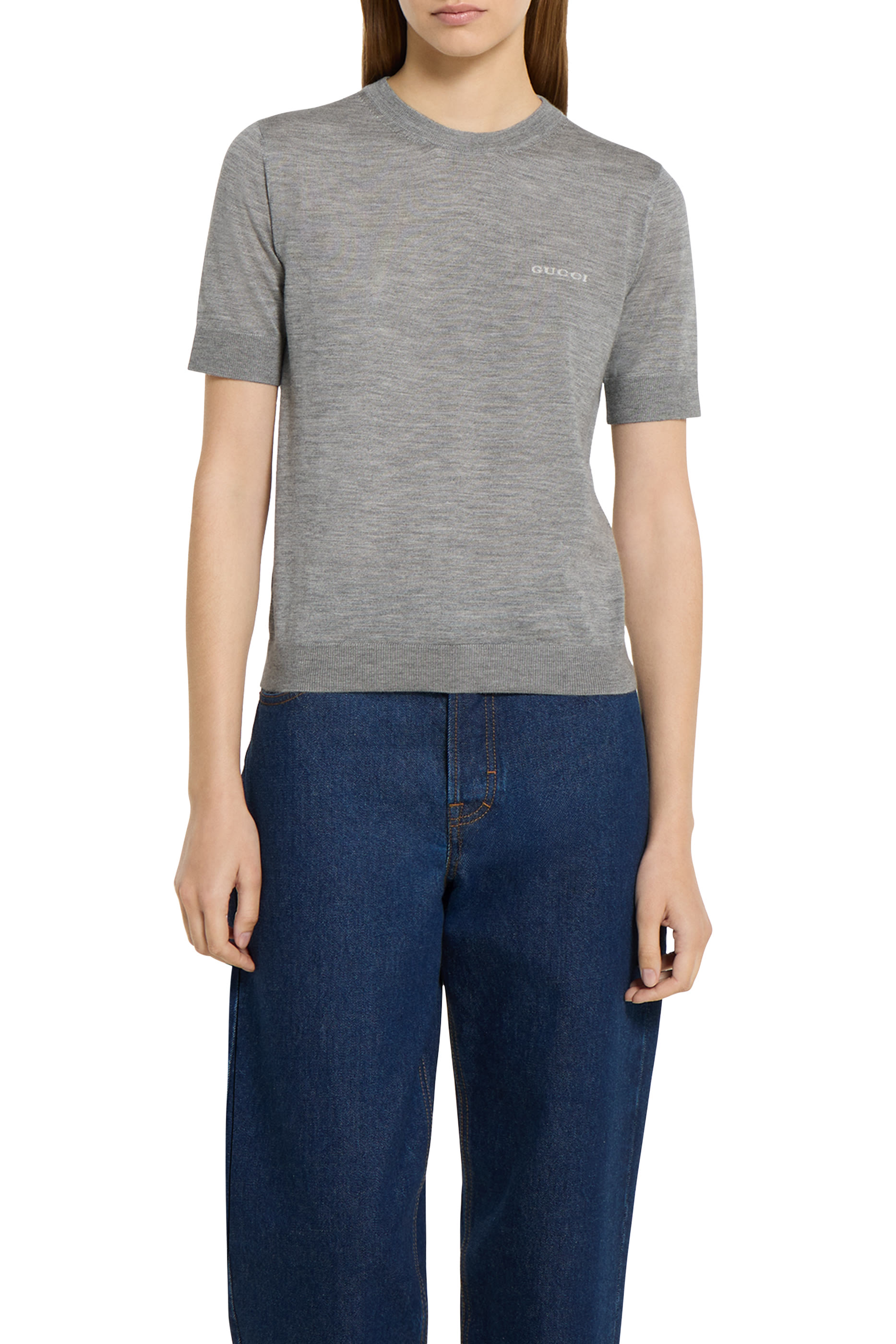  Cashmere Silk Top with Intarsia