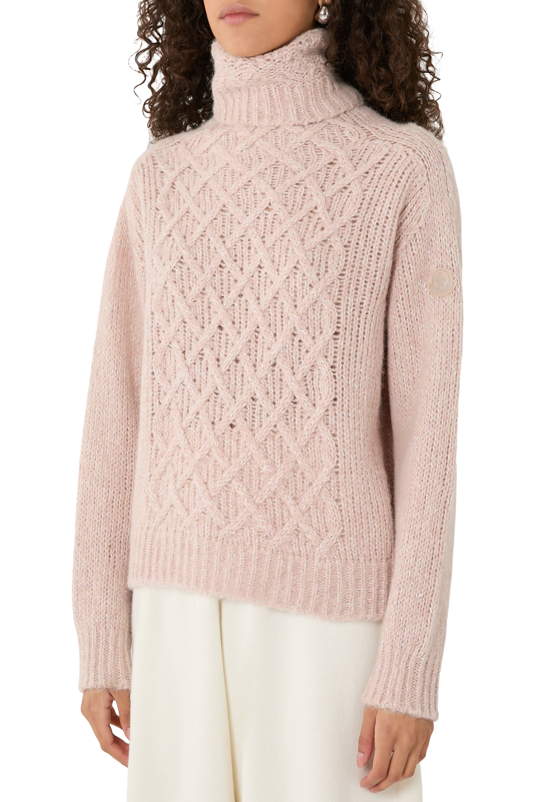 Cable-Knit T-Neck Sweater