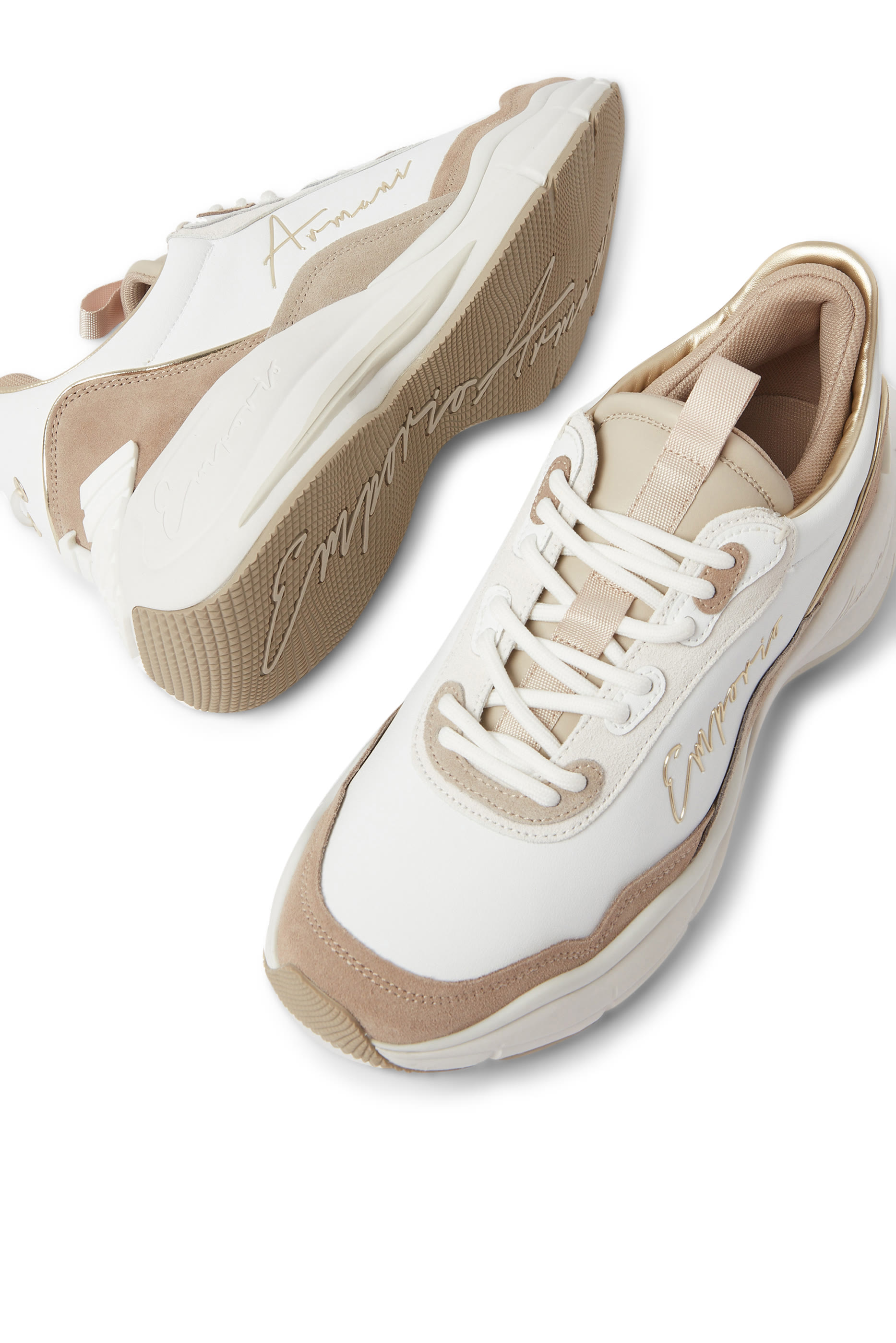 Leather Sneakers With Suede Details