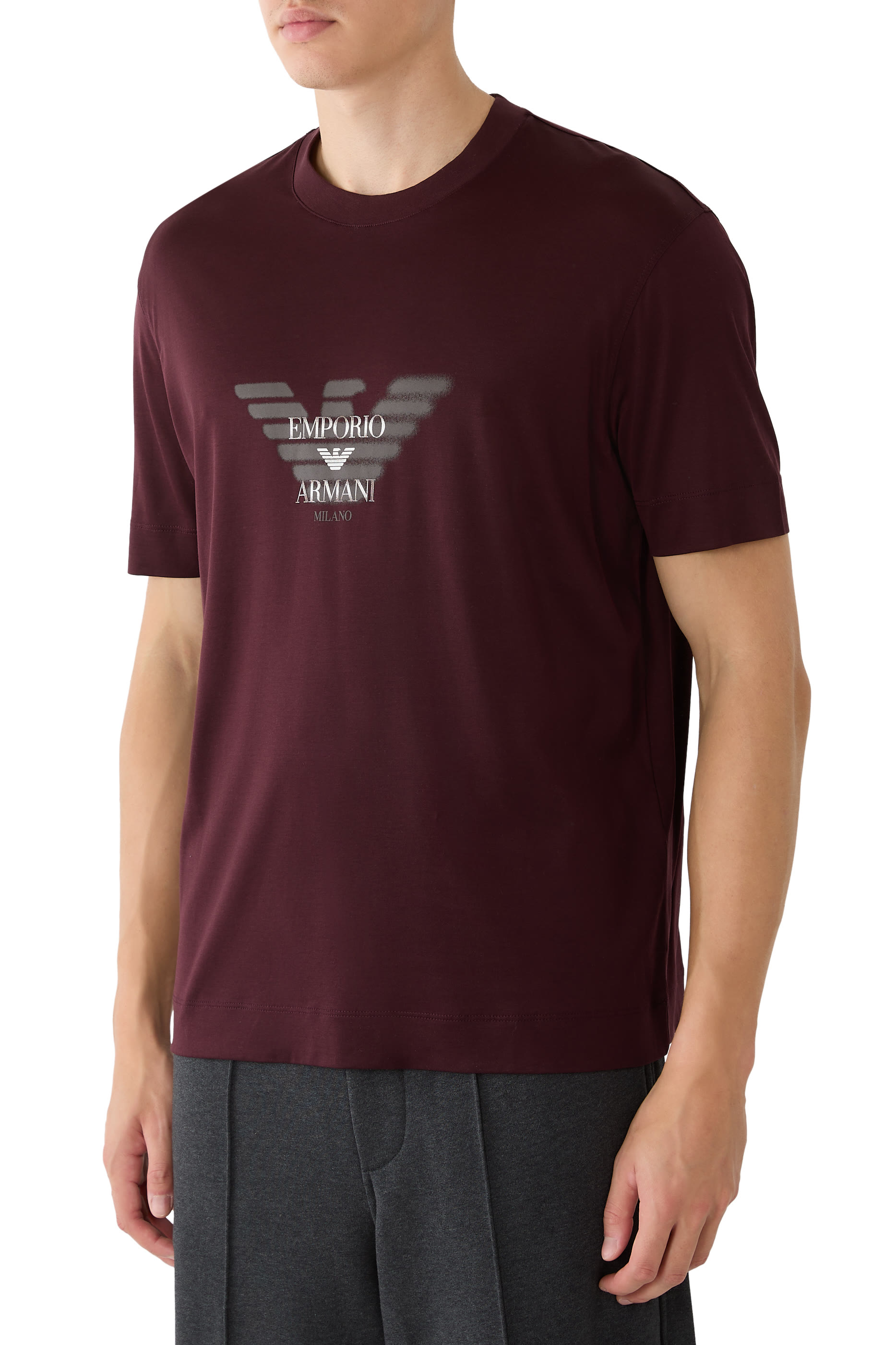 Graffiti Eagle Logo Print T-Shirt