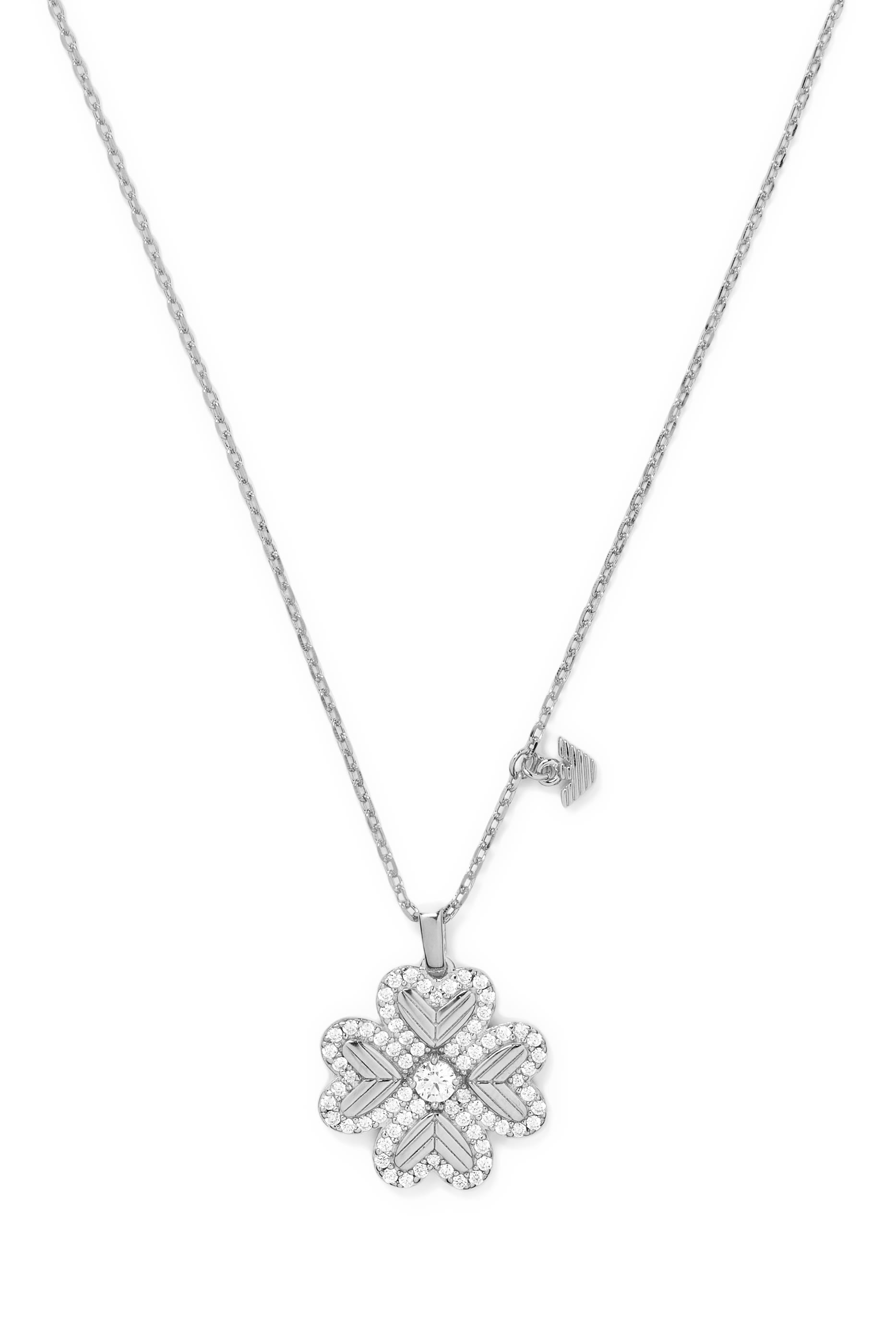 Four-Leaf Clover Pendant Necklace, Sterling Silver