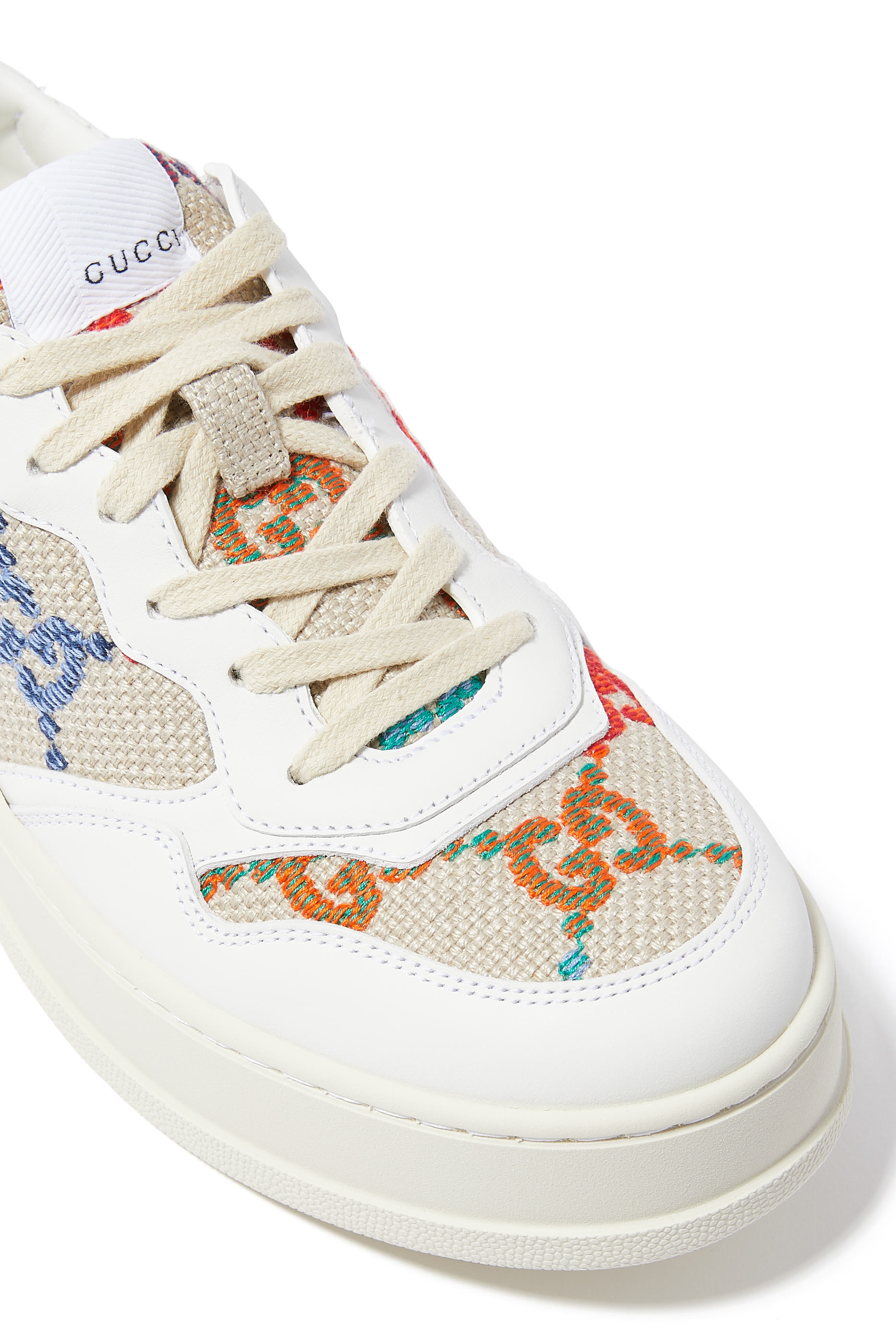 GG Leather Flatform Sneakers