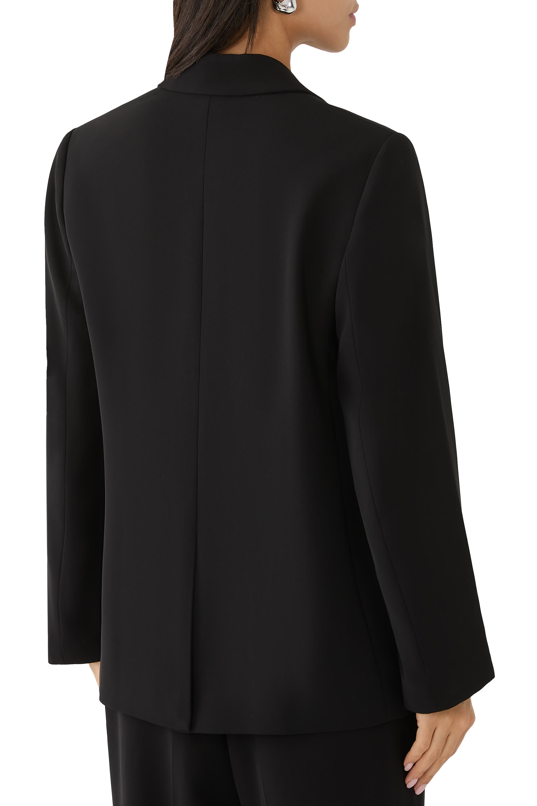 Crepe Double-Breasted Blazer