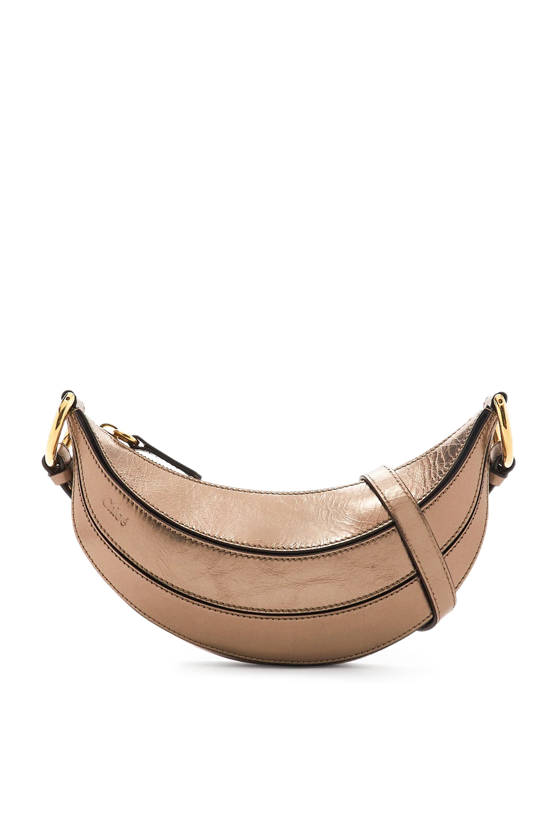 Banana Crossbody Grained Leather Bag
