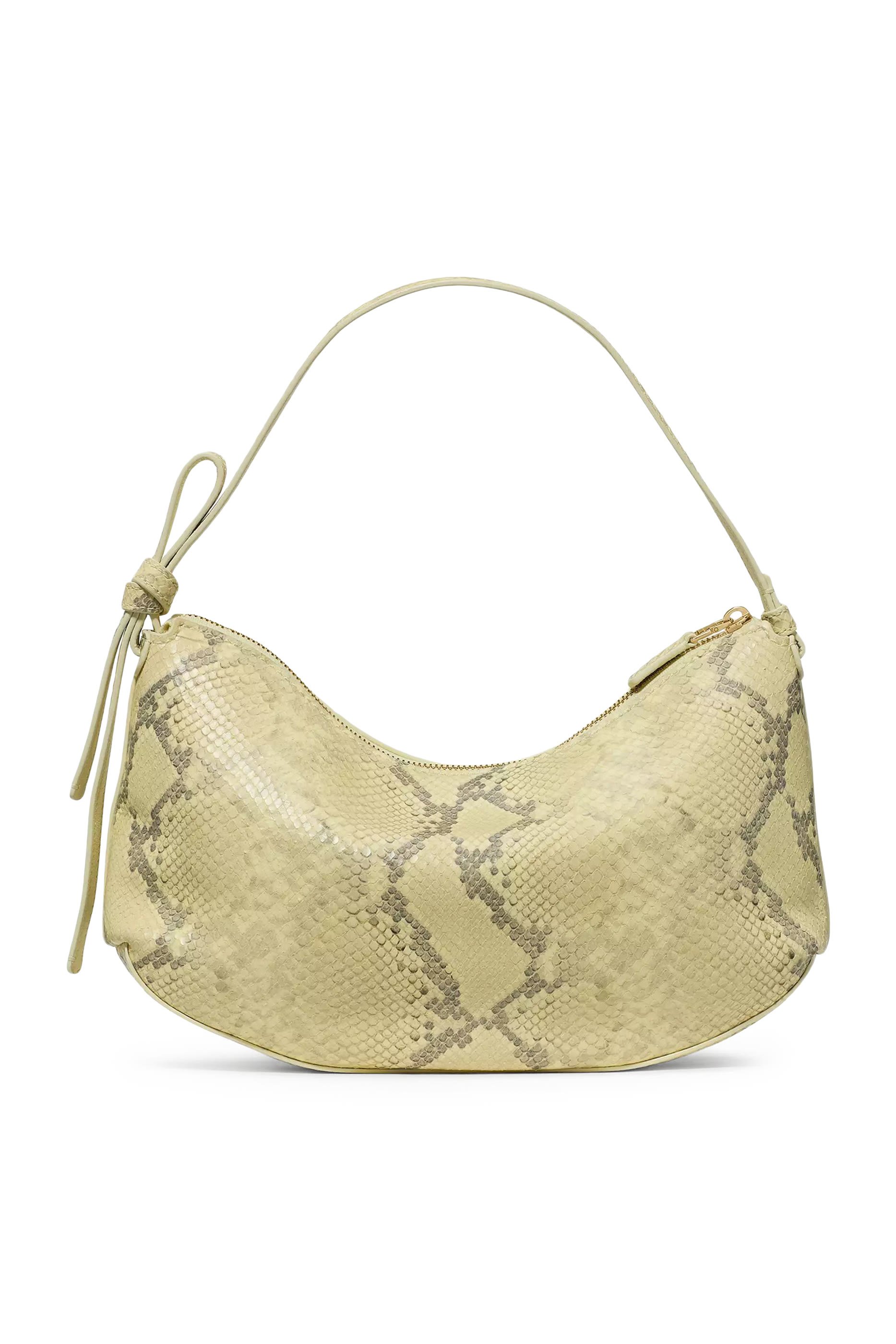Loop Snake Embossed Shoulder Bag