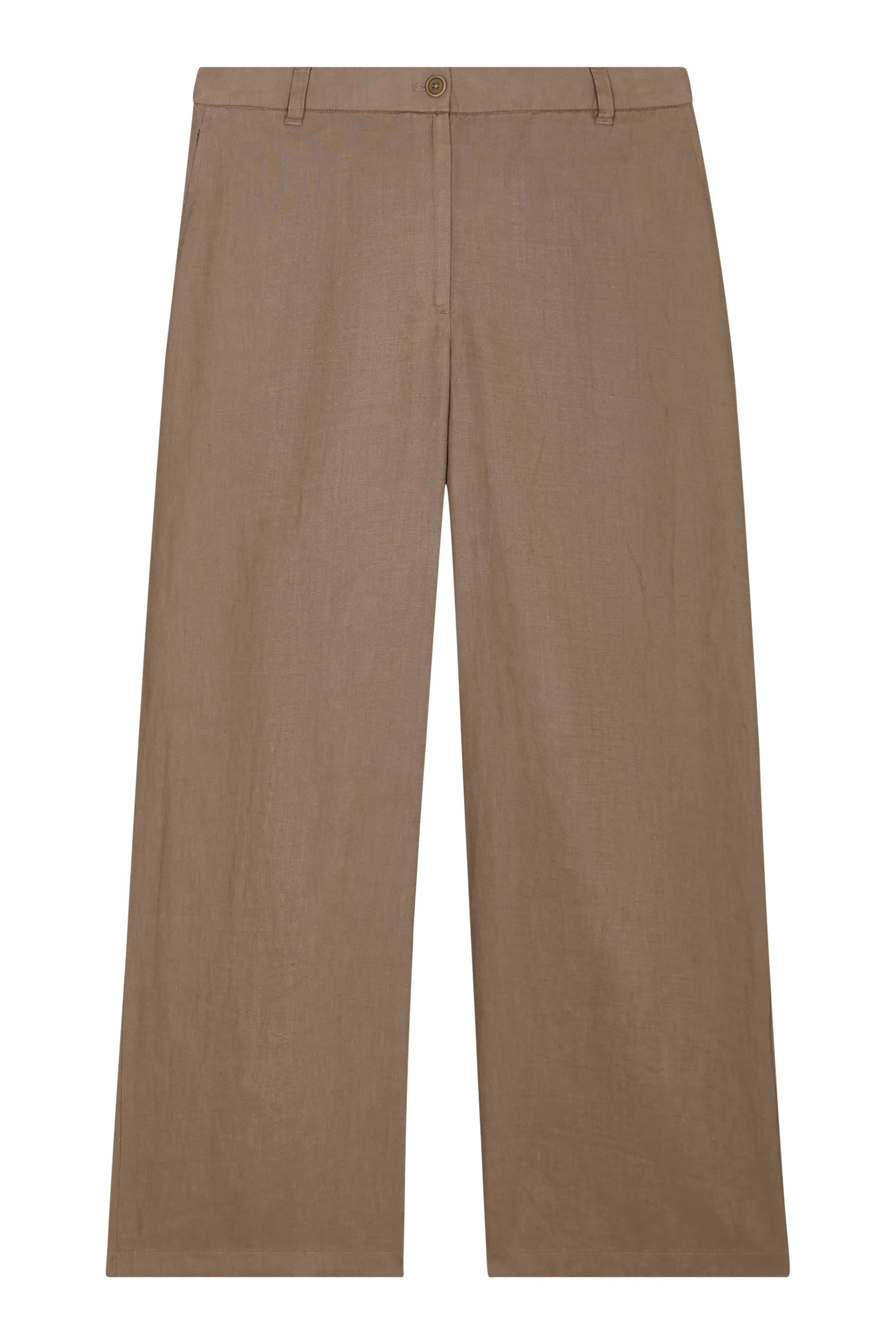 High-Waisted Full-Length Wide Trousers