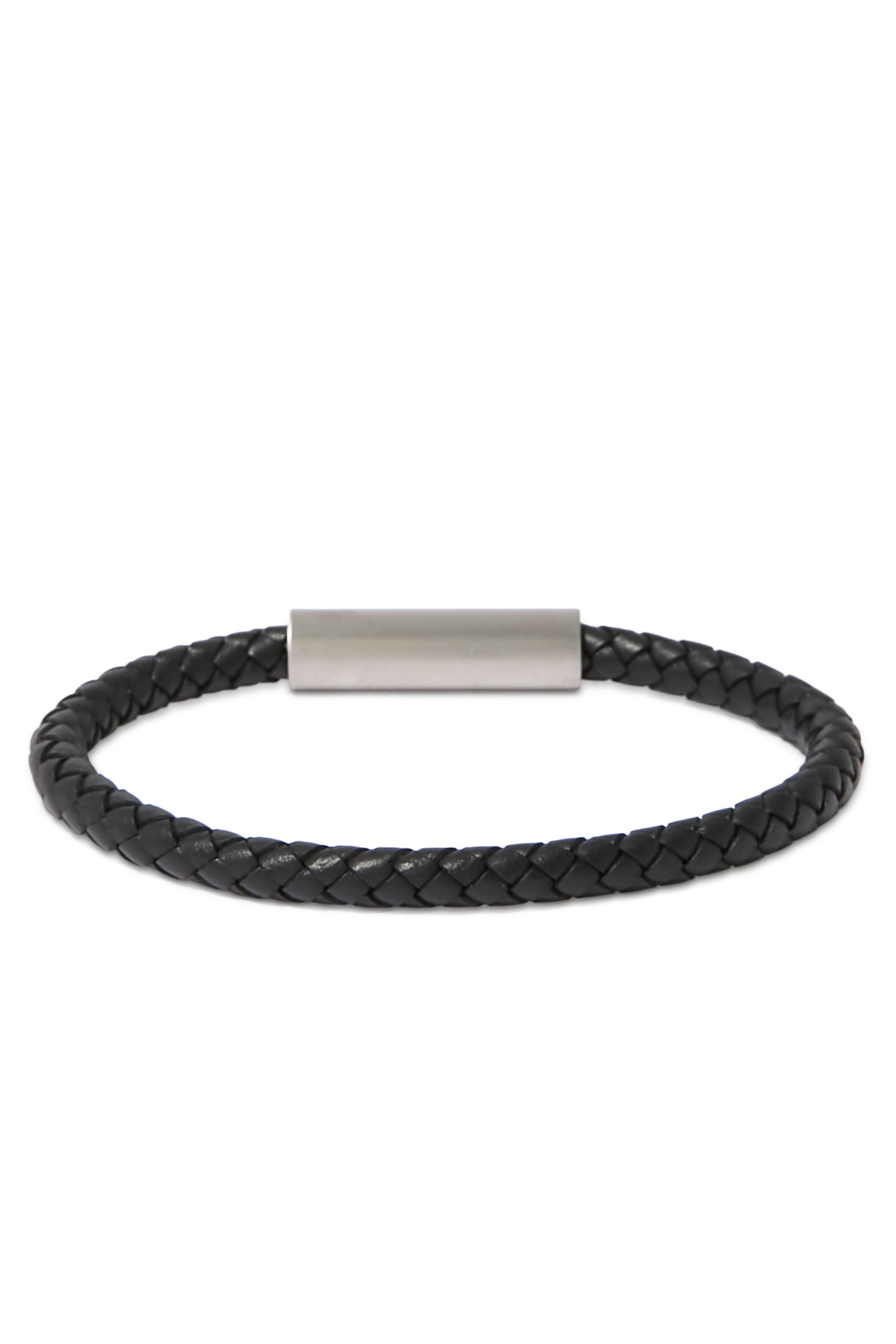 Gents Leather and Stainless Steel Braided Bracelet