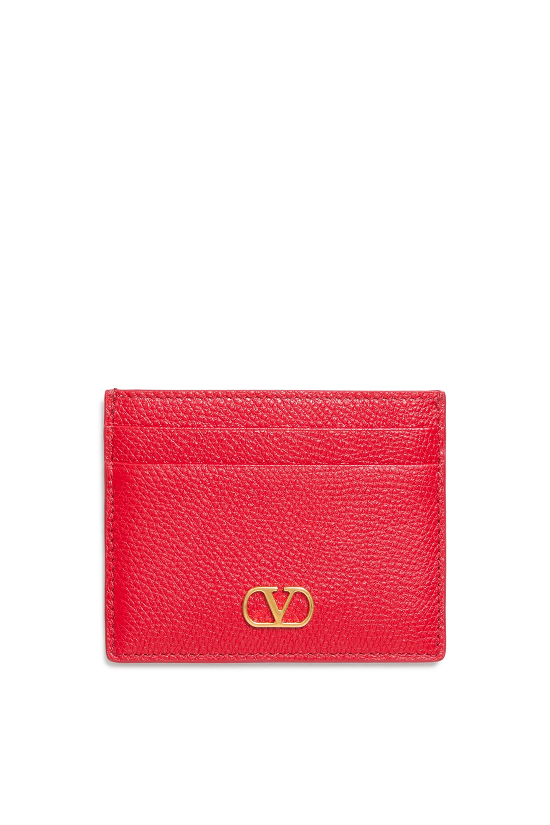 VLogo Signature Grainy Calfskin Card Holder