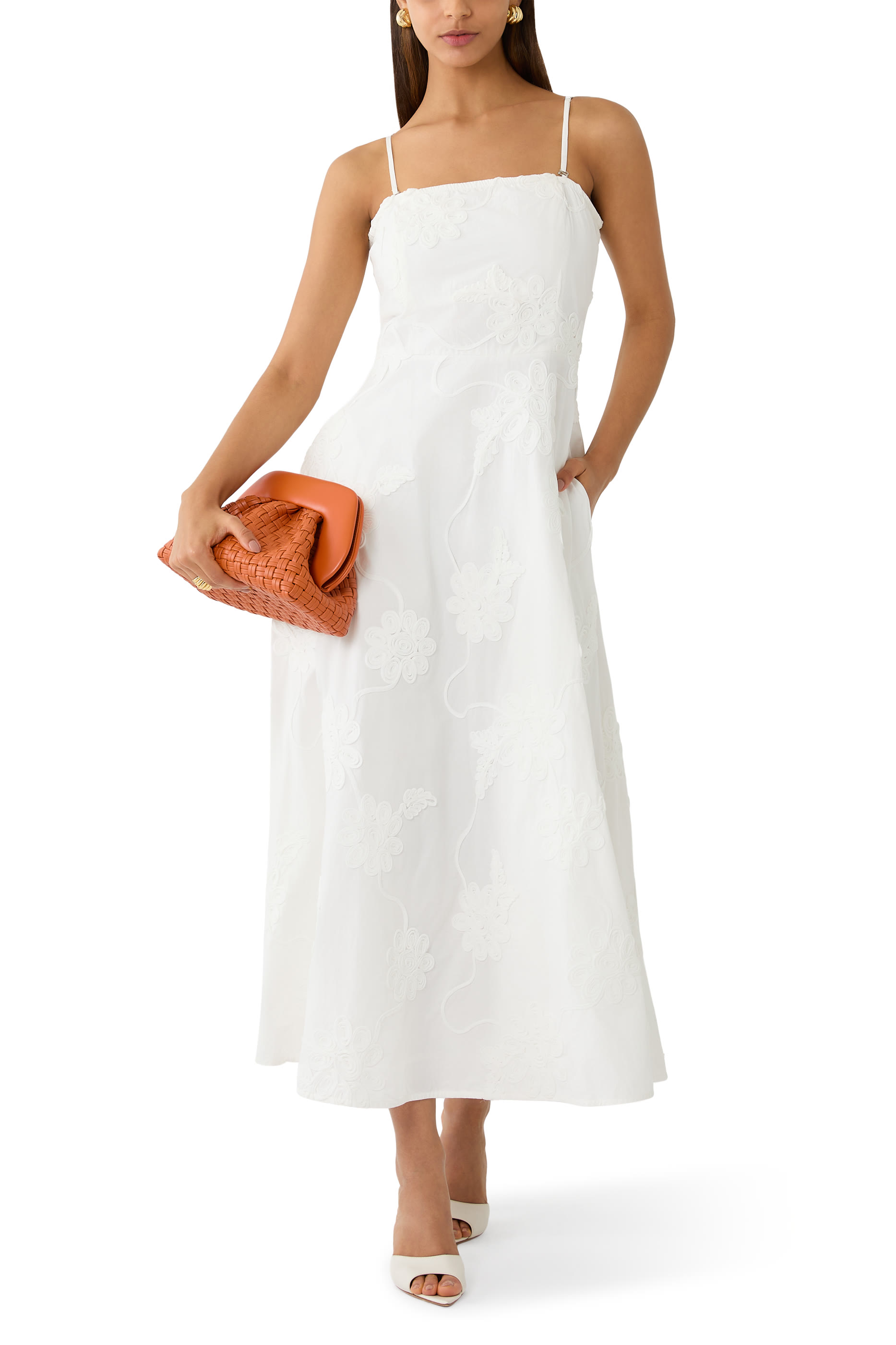 Floral-Embroidered Dress