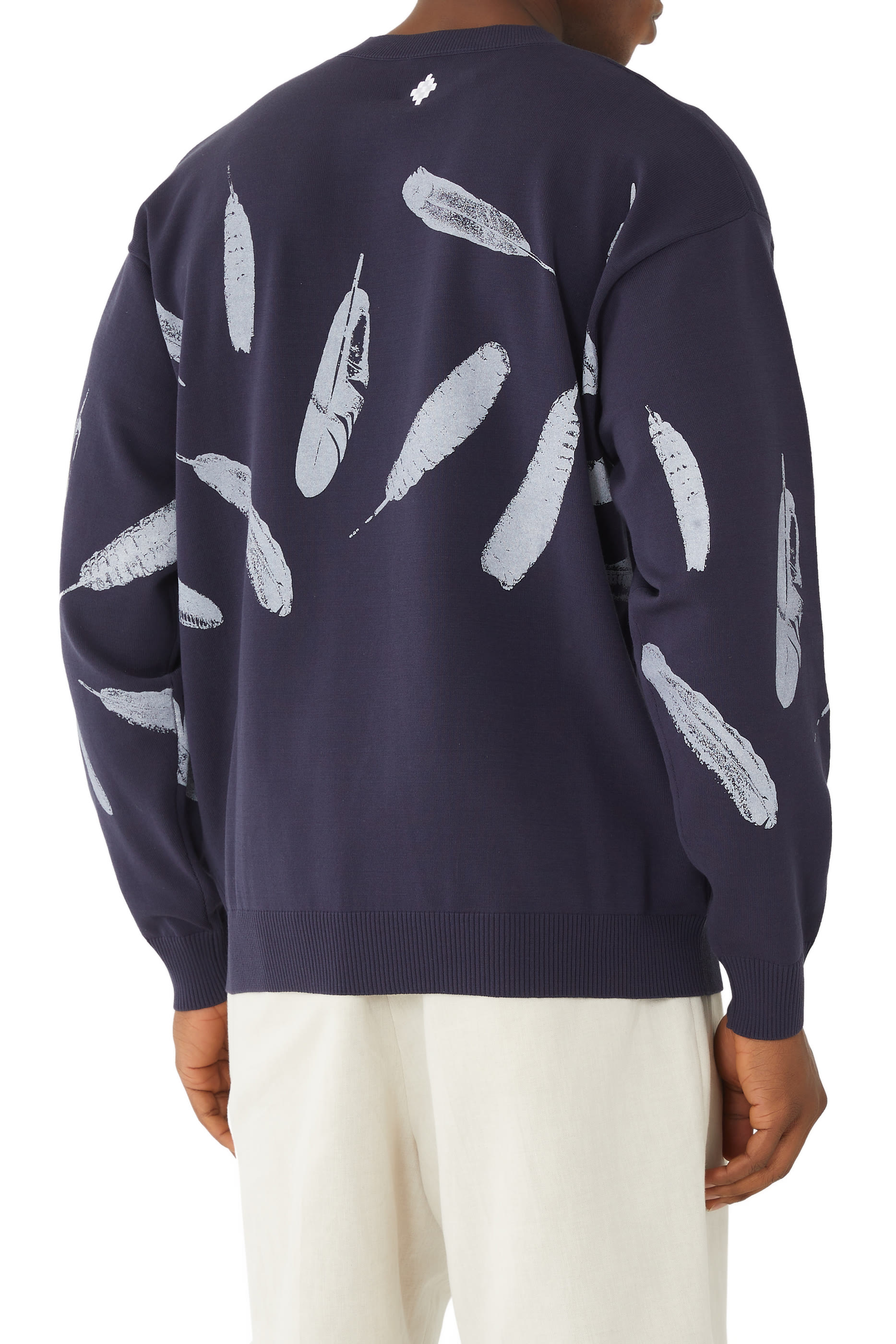 Aop Feather Knit Crew Neck T-Shirt