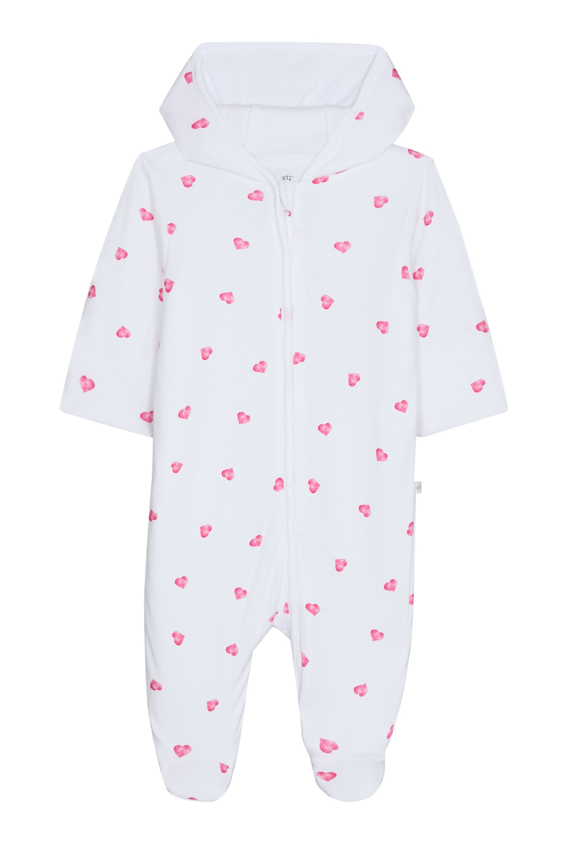 Kids Pink Heart Print Pramsuit