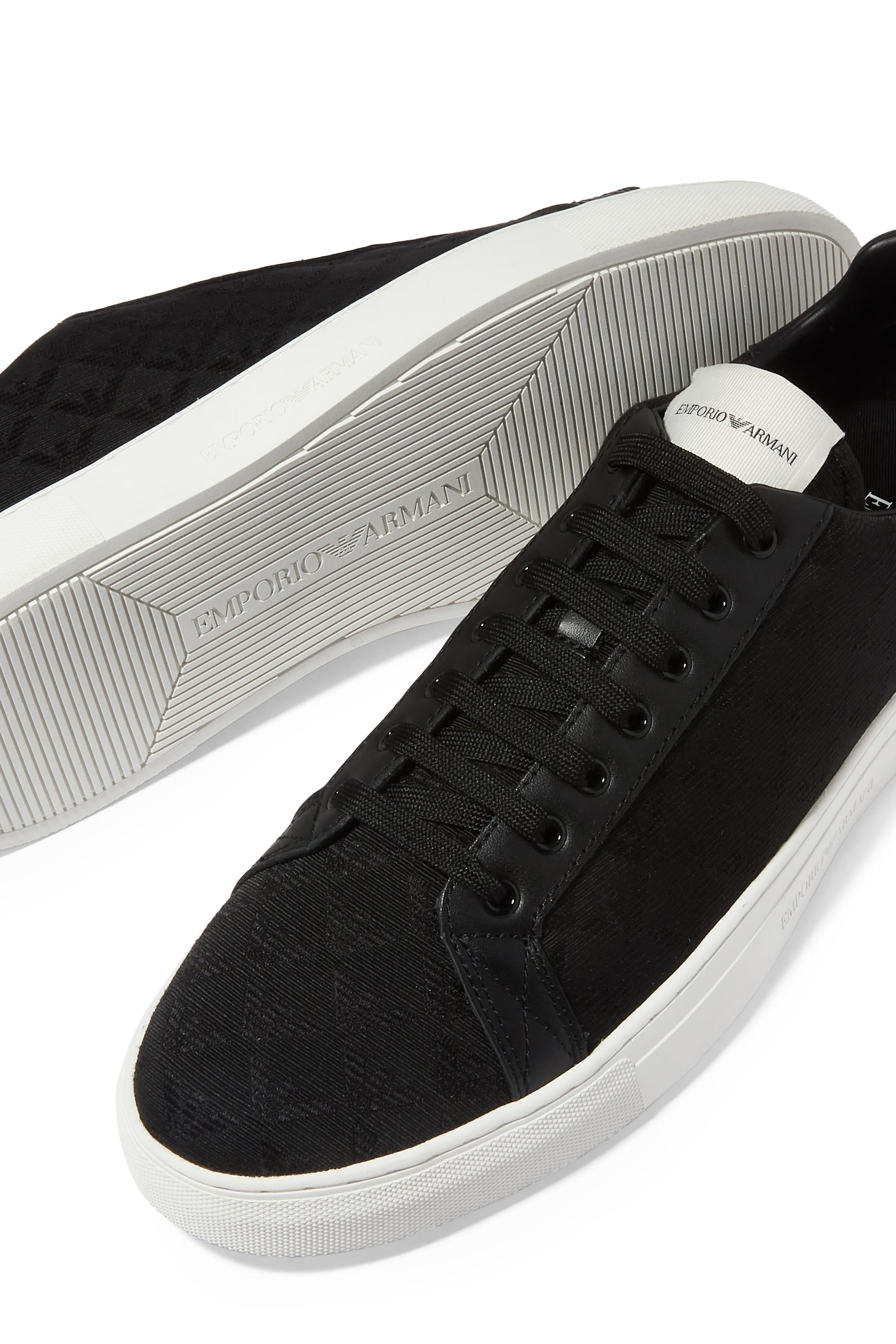 Quilted Eagle Jacquard Low-Top Sneakers