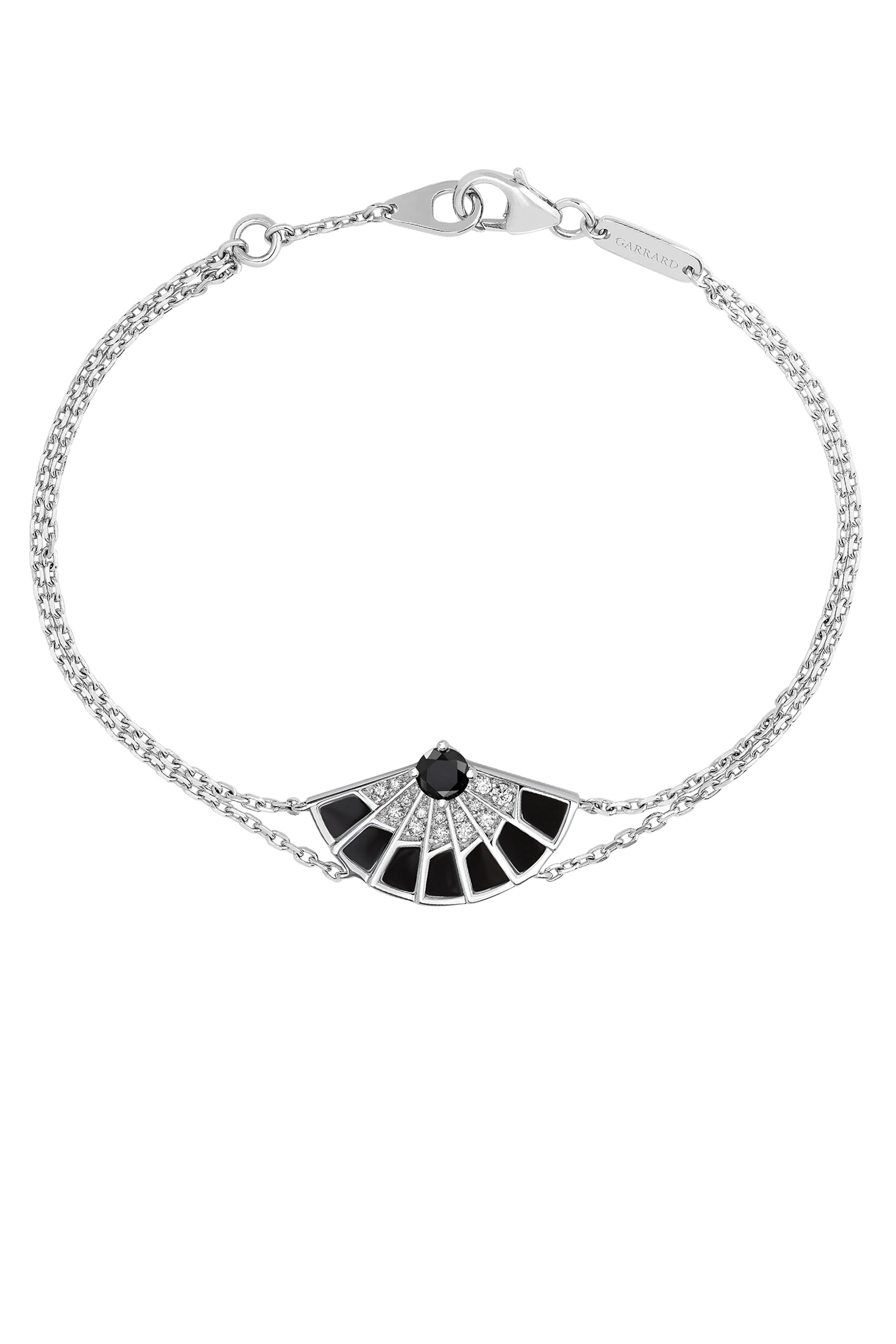 Fanfare Symphony Bracelet, 18 White Gold with Diamonds & Black Spinel