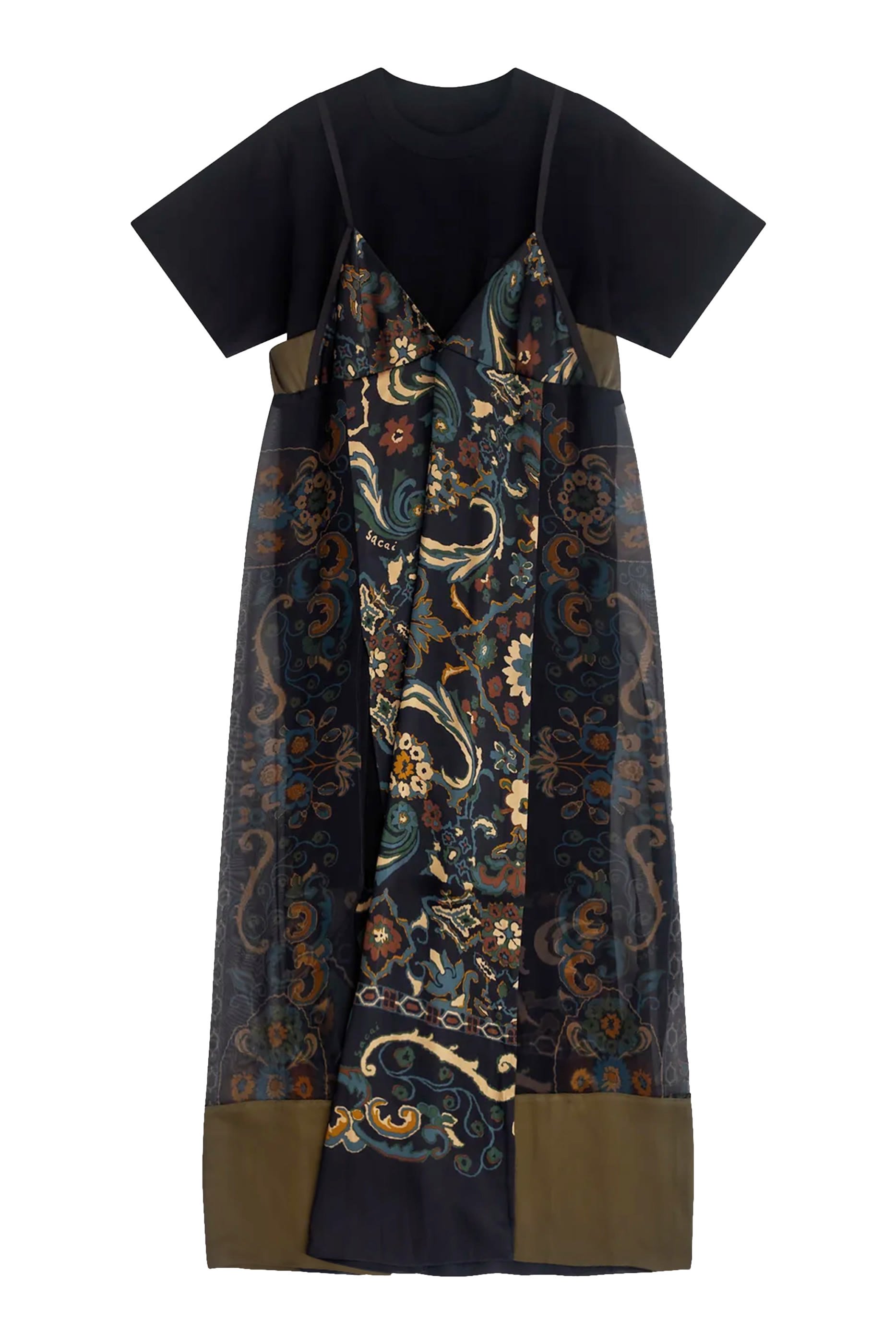 Floral Print Overlay T-Shirt Dress