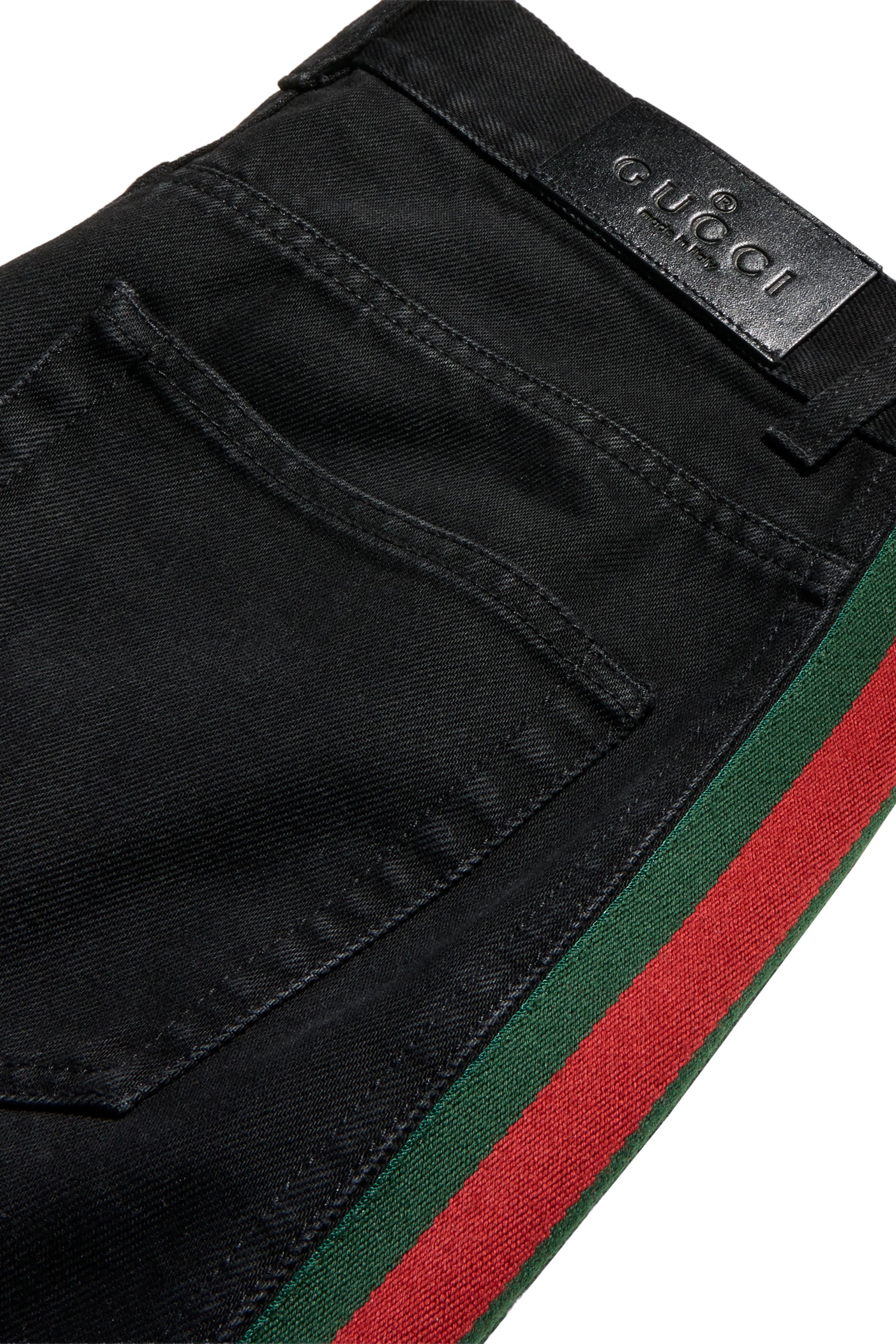 Cotton Denim Pants With Web Insert 