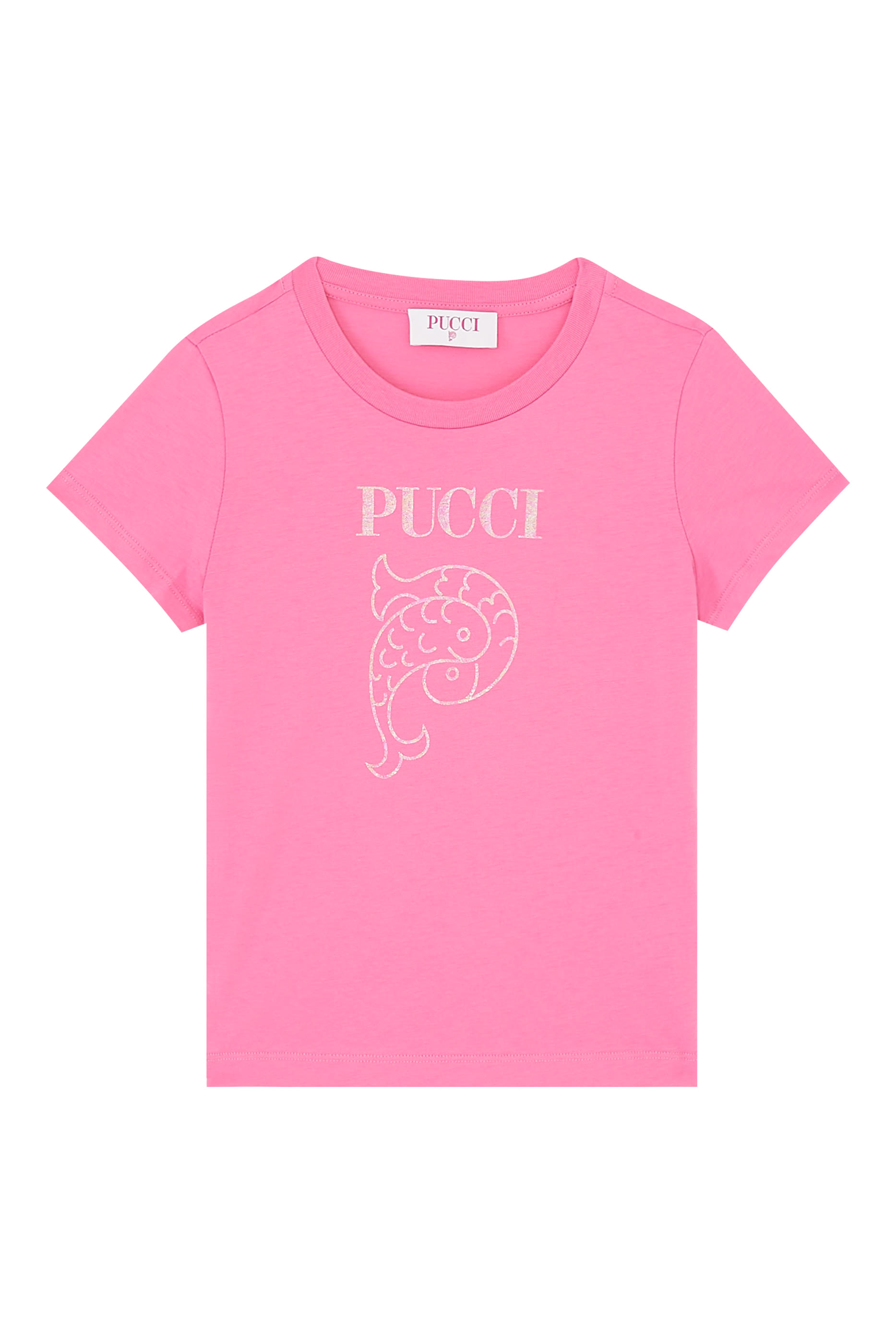 Kids Fish Print Logo T-Shirt