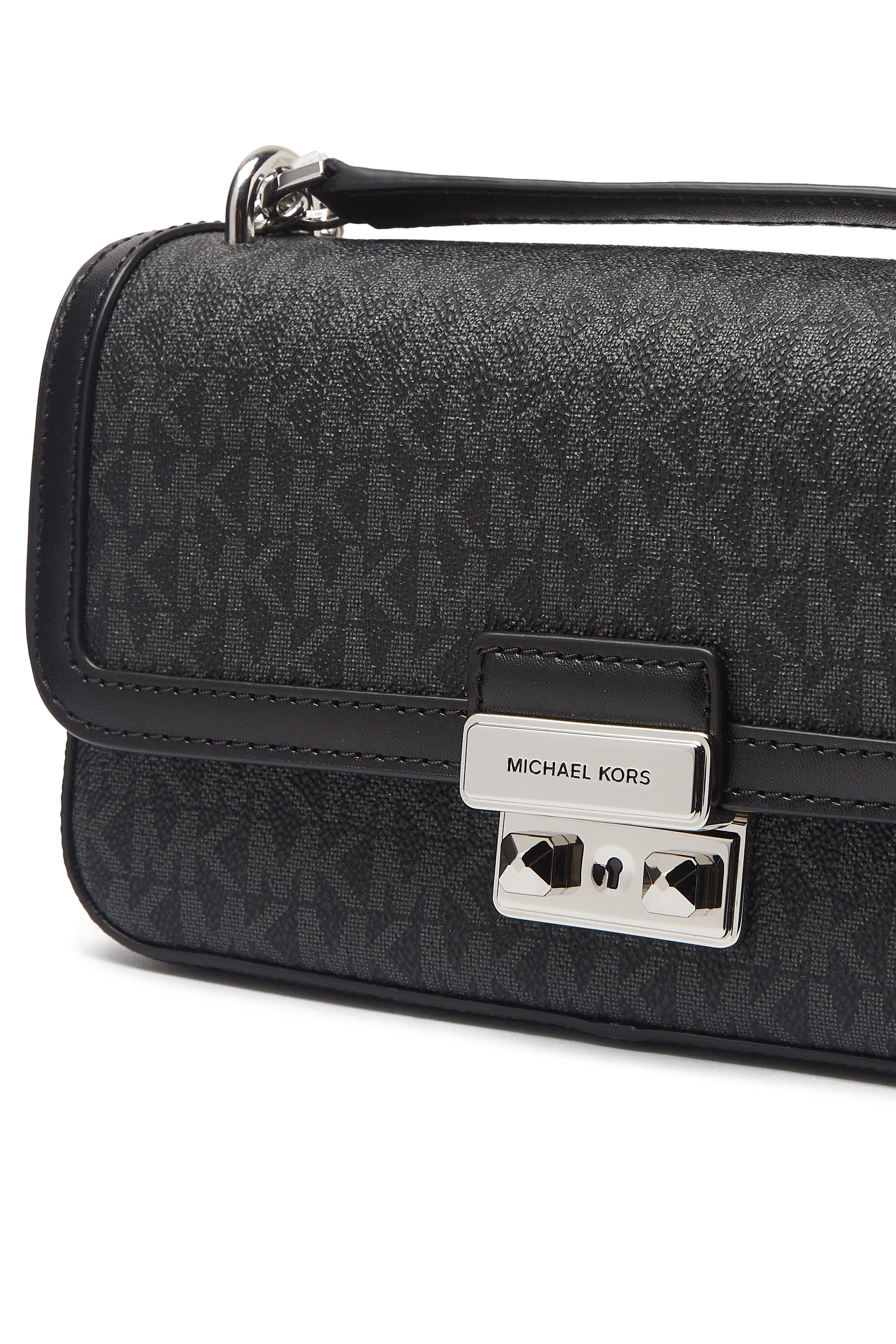Jet Set Large Signature Logo Print Woven Crossbody Bag