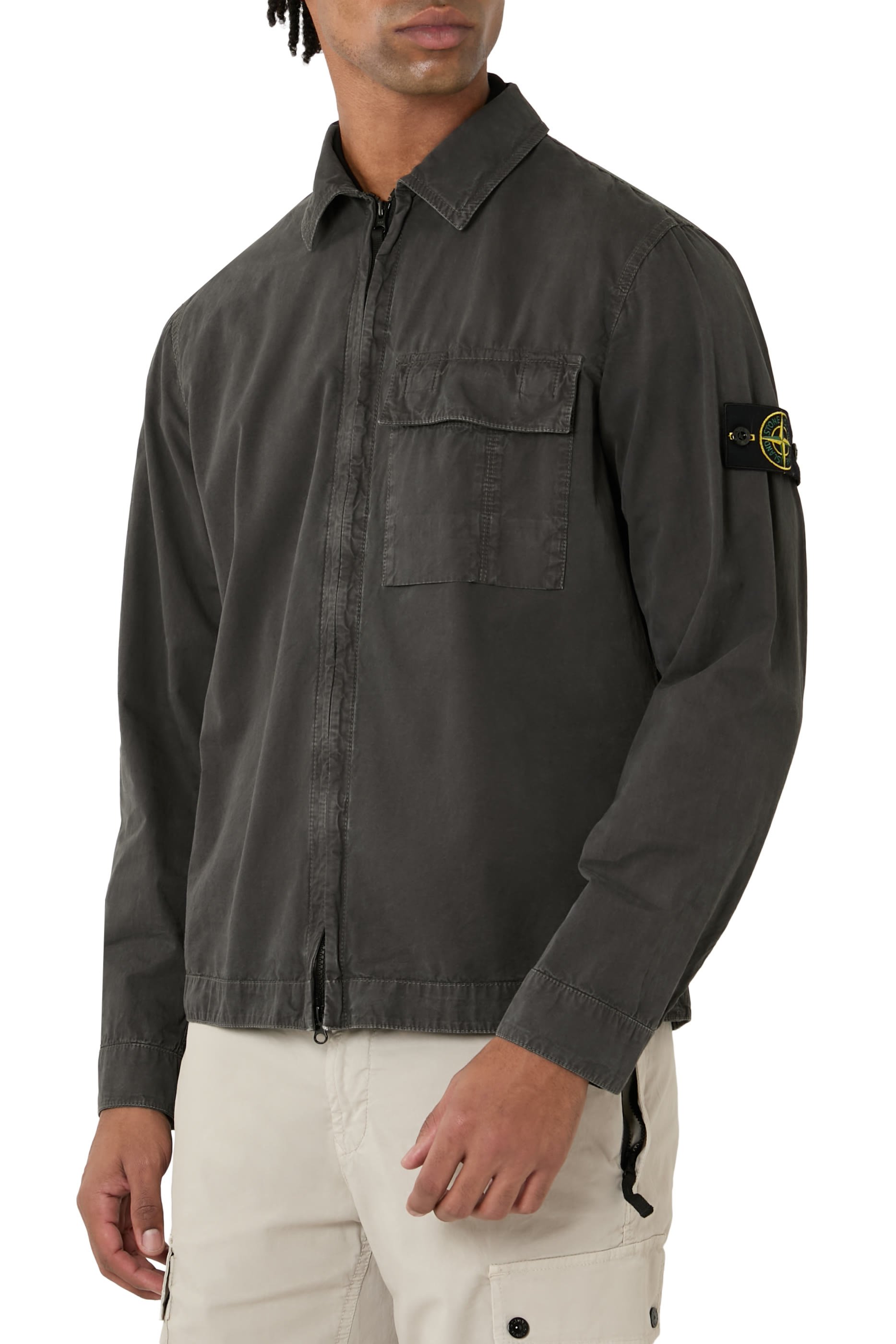 Zip-Up Overshirt with Pocket