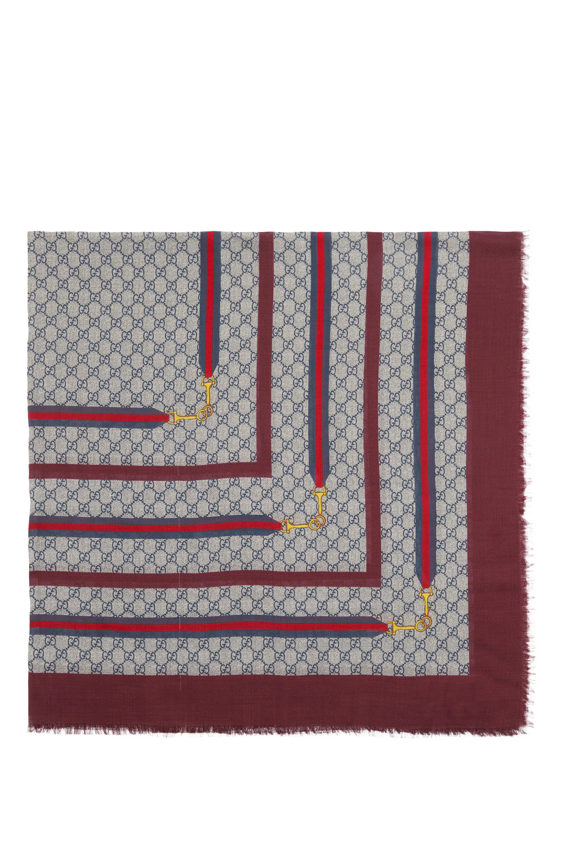 Silk-Blend Monogram Shawl