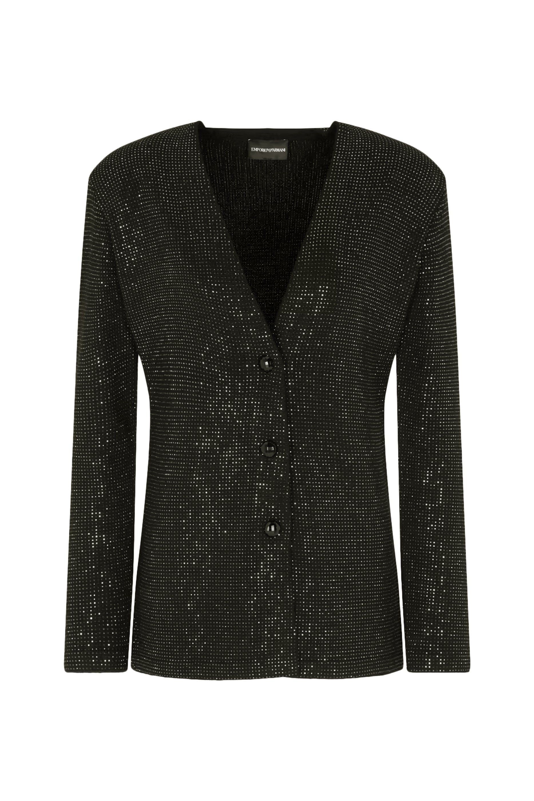 Rhinestone Embellished Wool-Blend Cardigan 