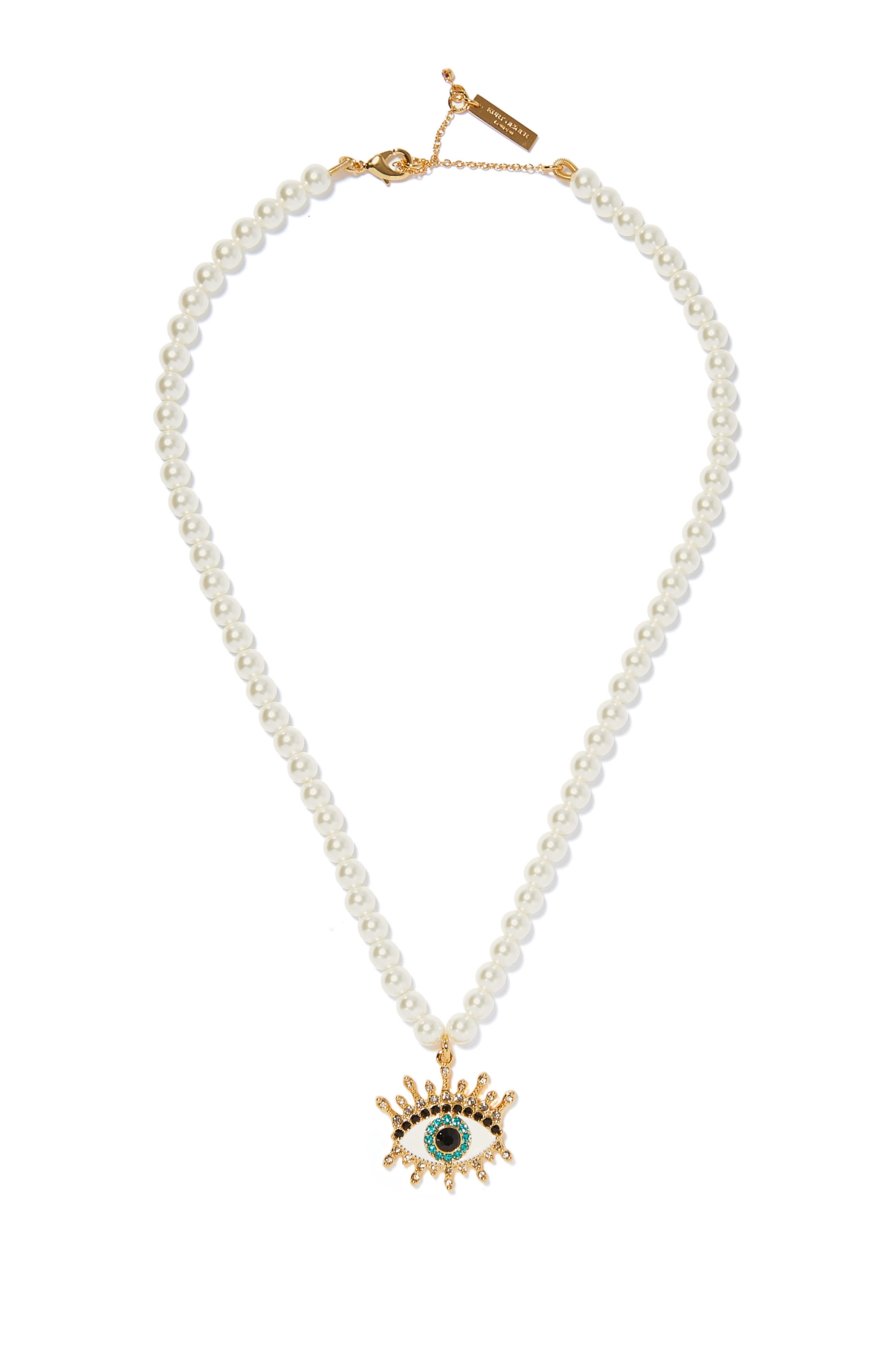 Imitation Pearl Evil Eye Pendant Necklace