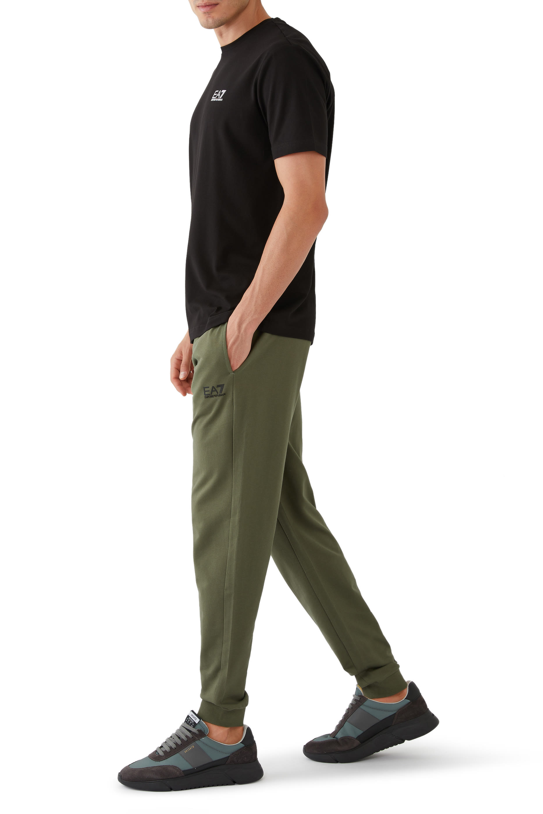 EA7 Logo Cotton Sweatpants