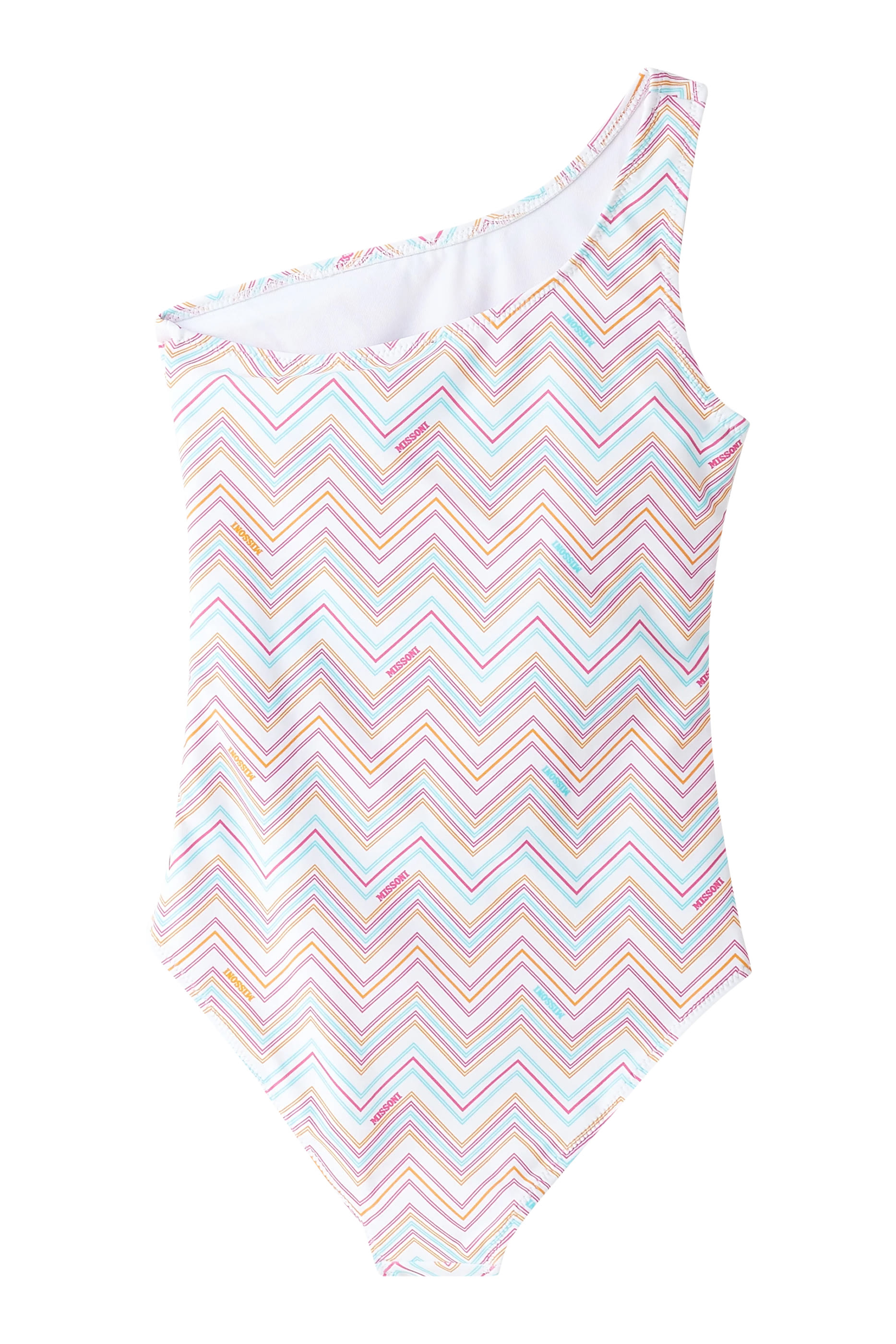 Kids Zigzag One Shoulder Swimsuit