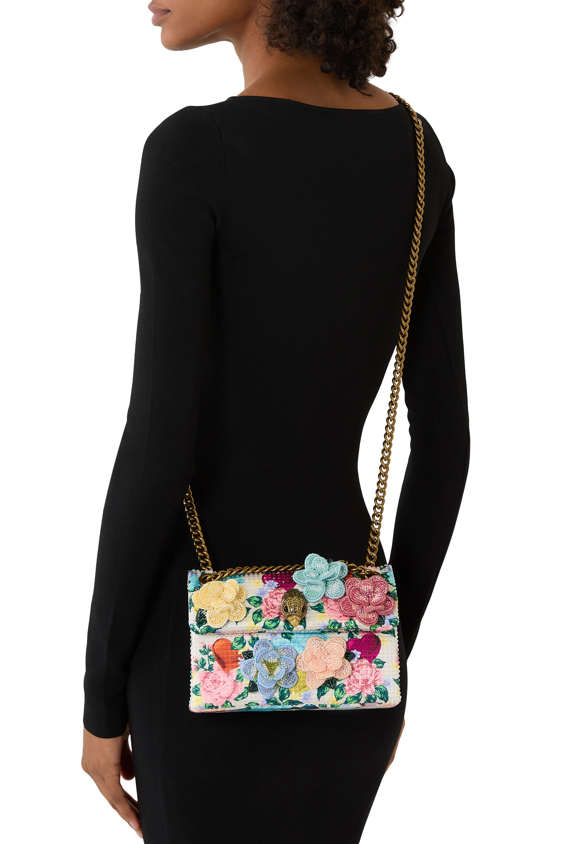 Small Kensington Floral-Appliqu&eacute; Shoulder Bag