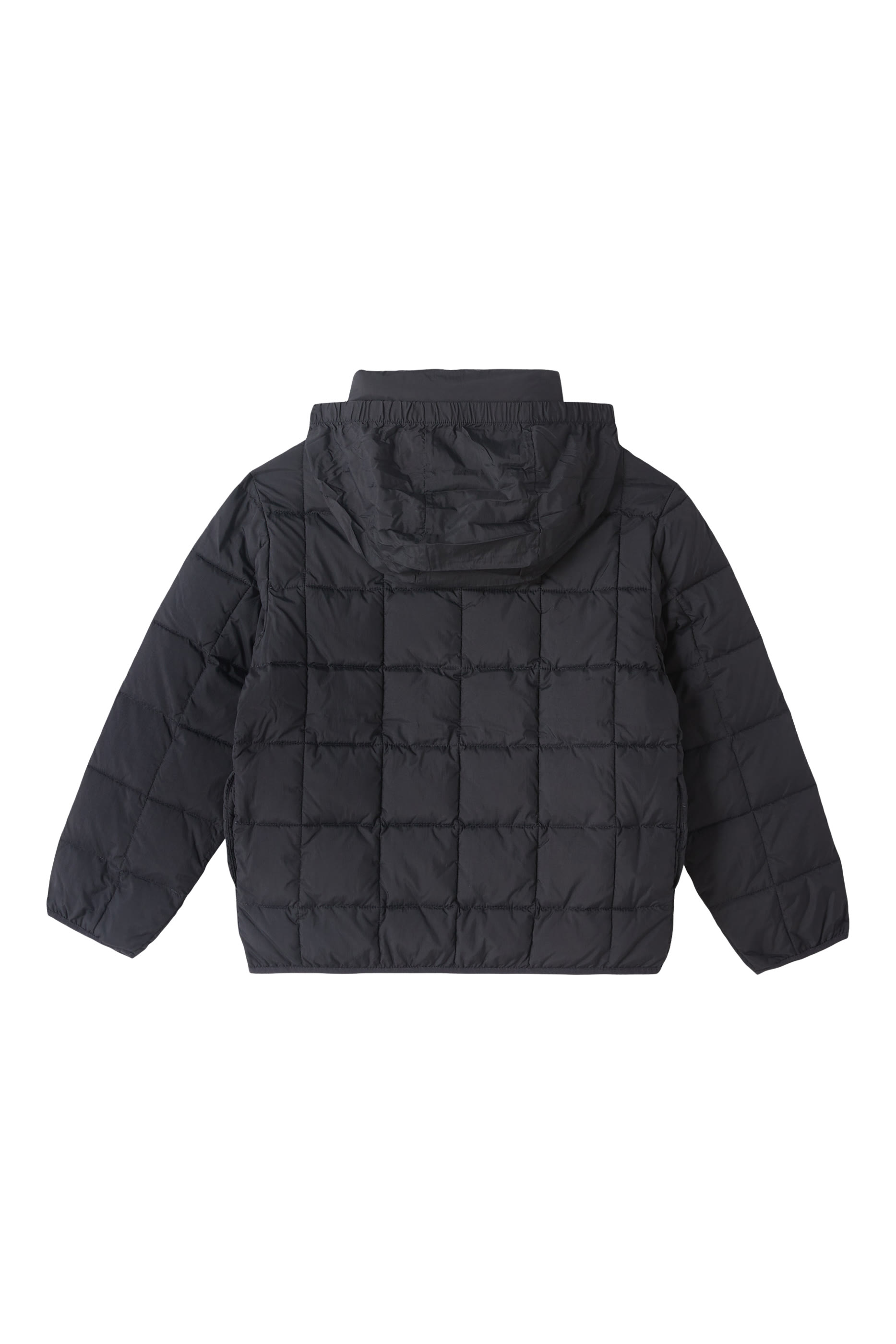 Kids Quilted Nylon Jacket with Graffiti Logo