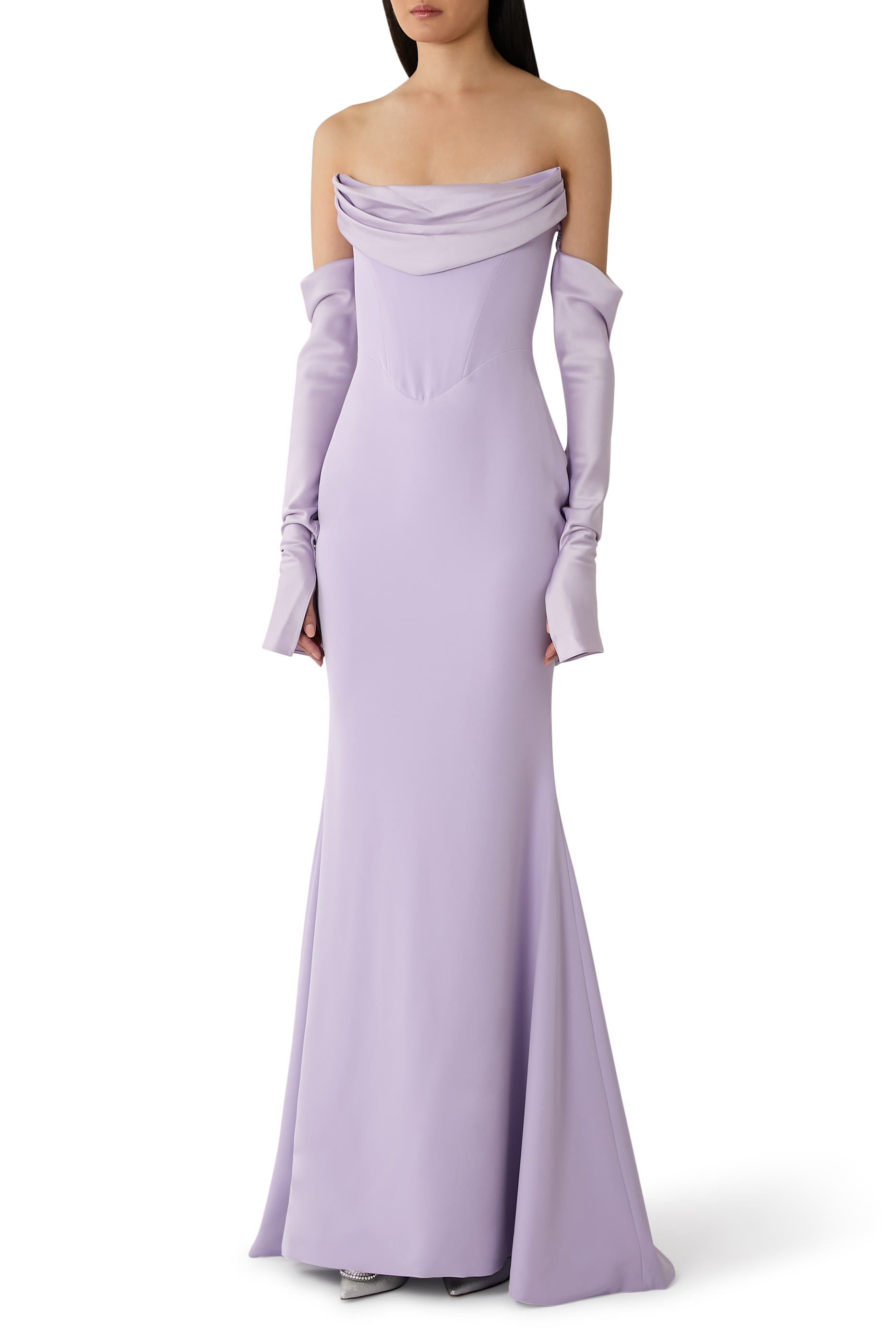 Raven Crepe Long Dress