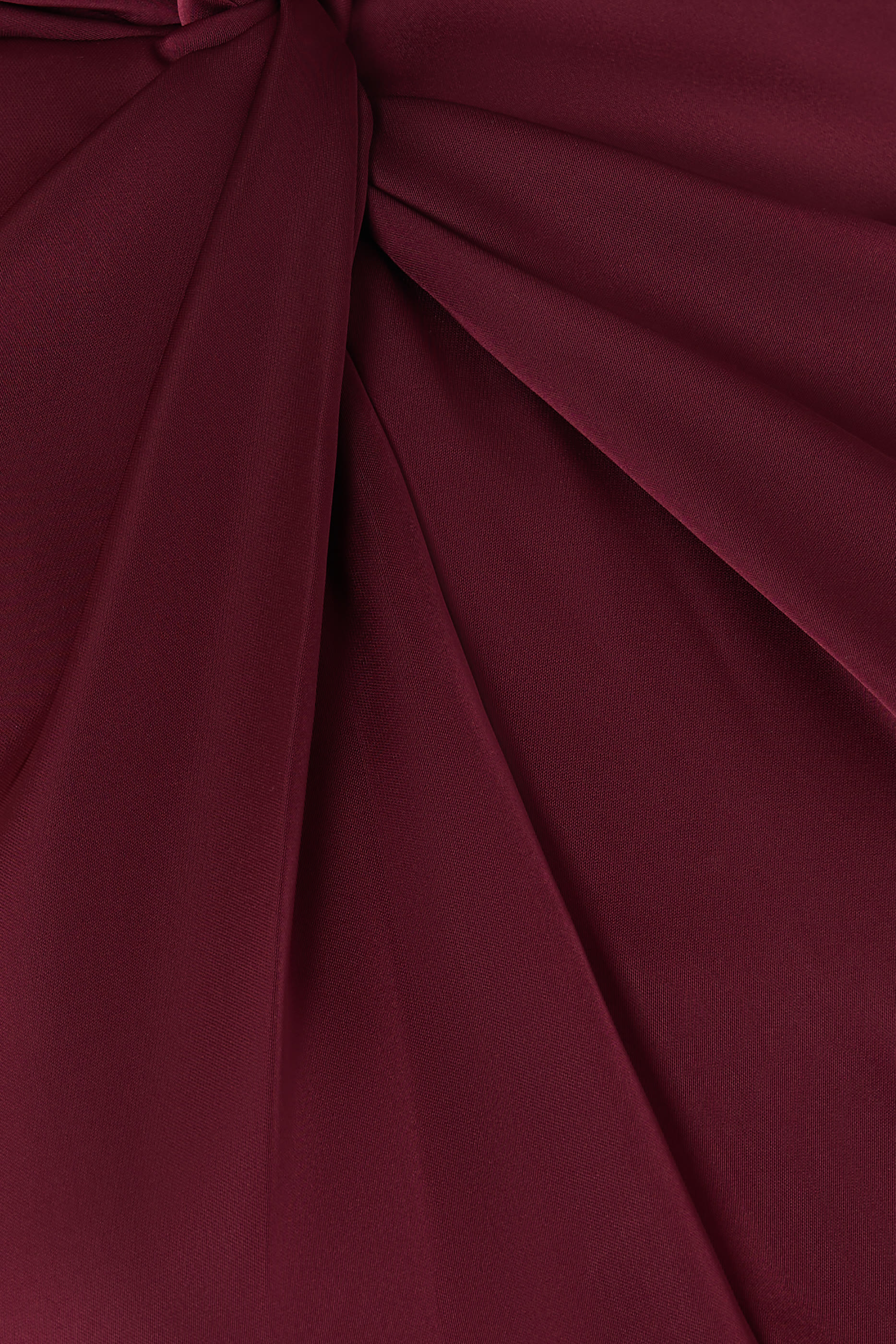 High-Neck Satin Midi Dress