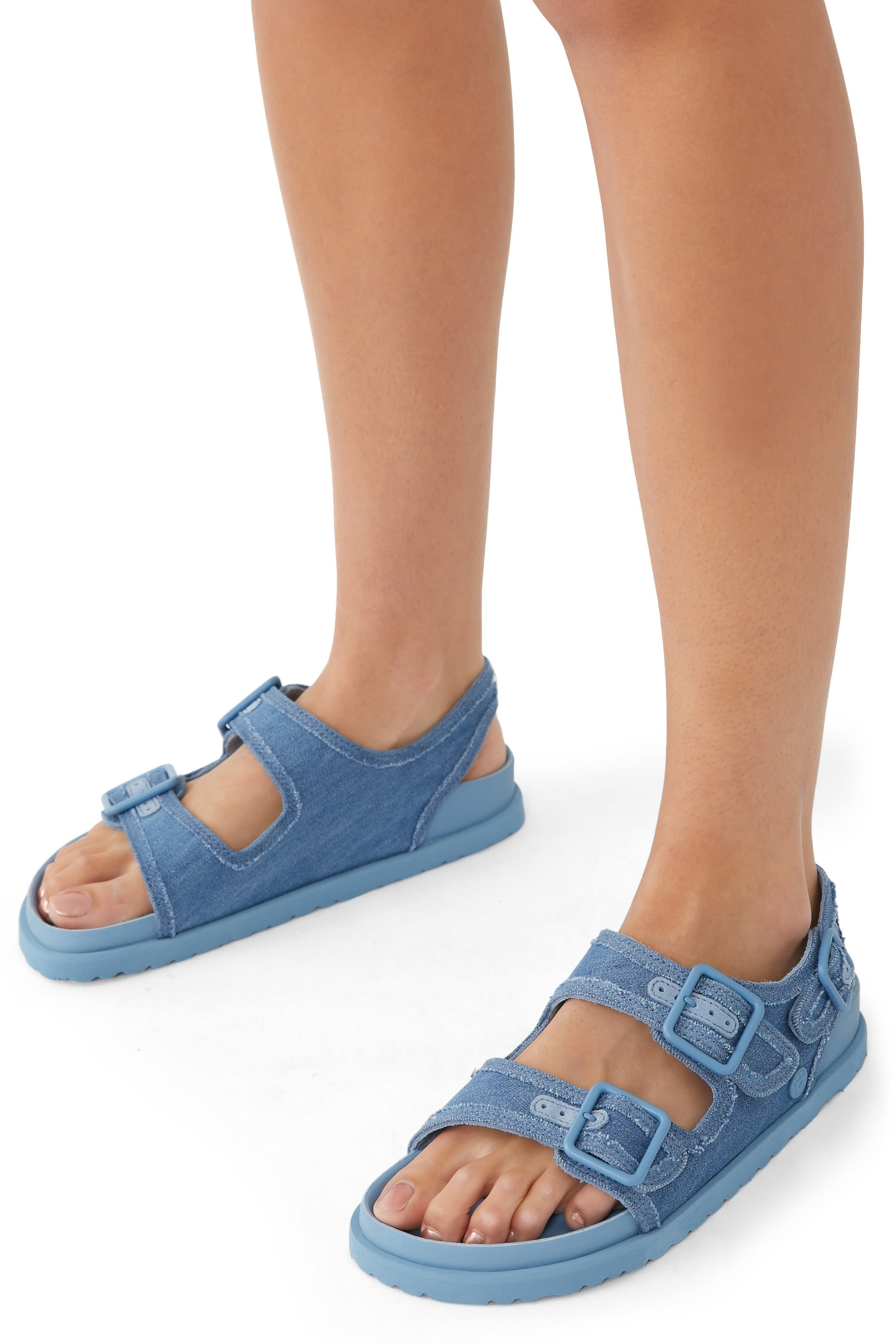 Milano Washed Denim Flat Sandal