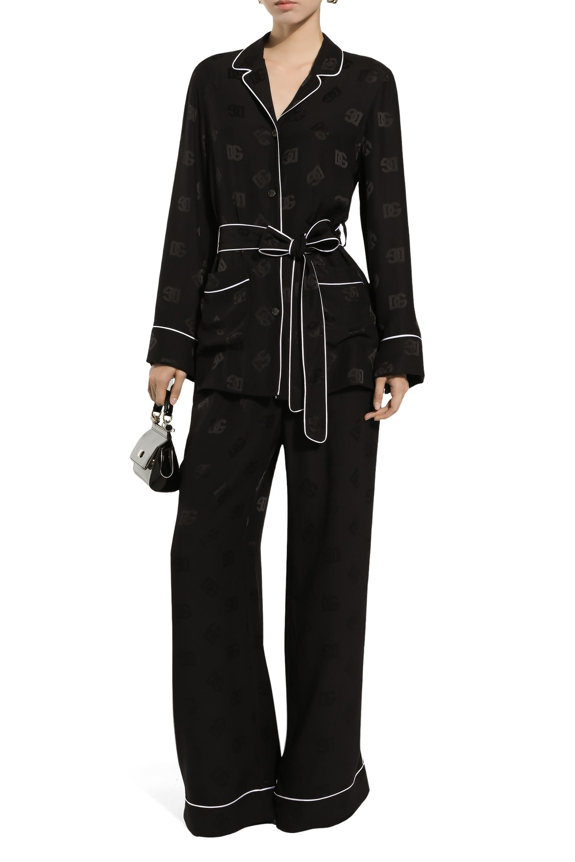 Silk Satin Jacquard Pajama Pants