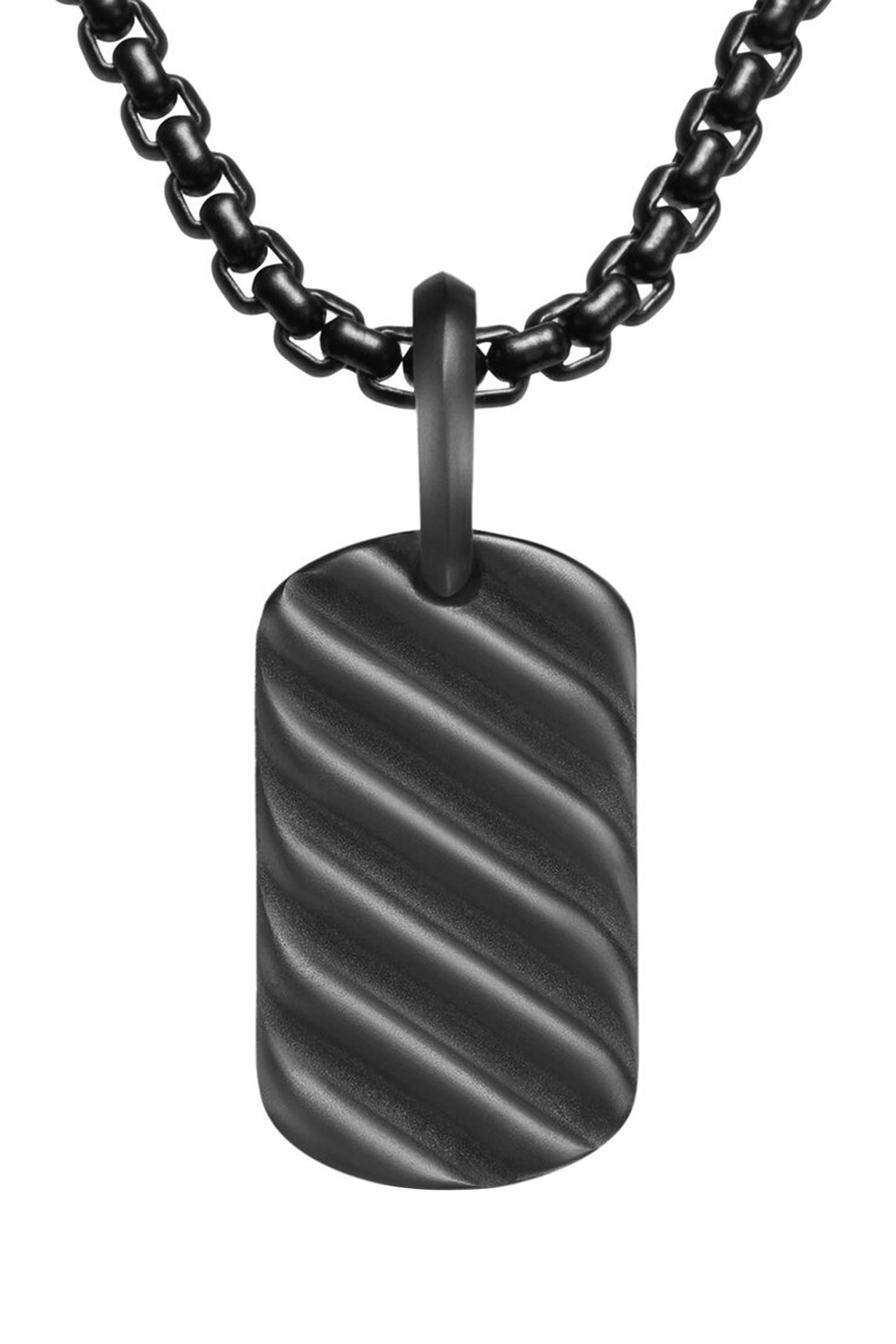 Sculpted Tag Pendant, Titanium
