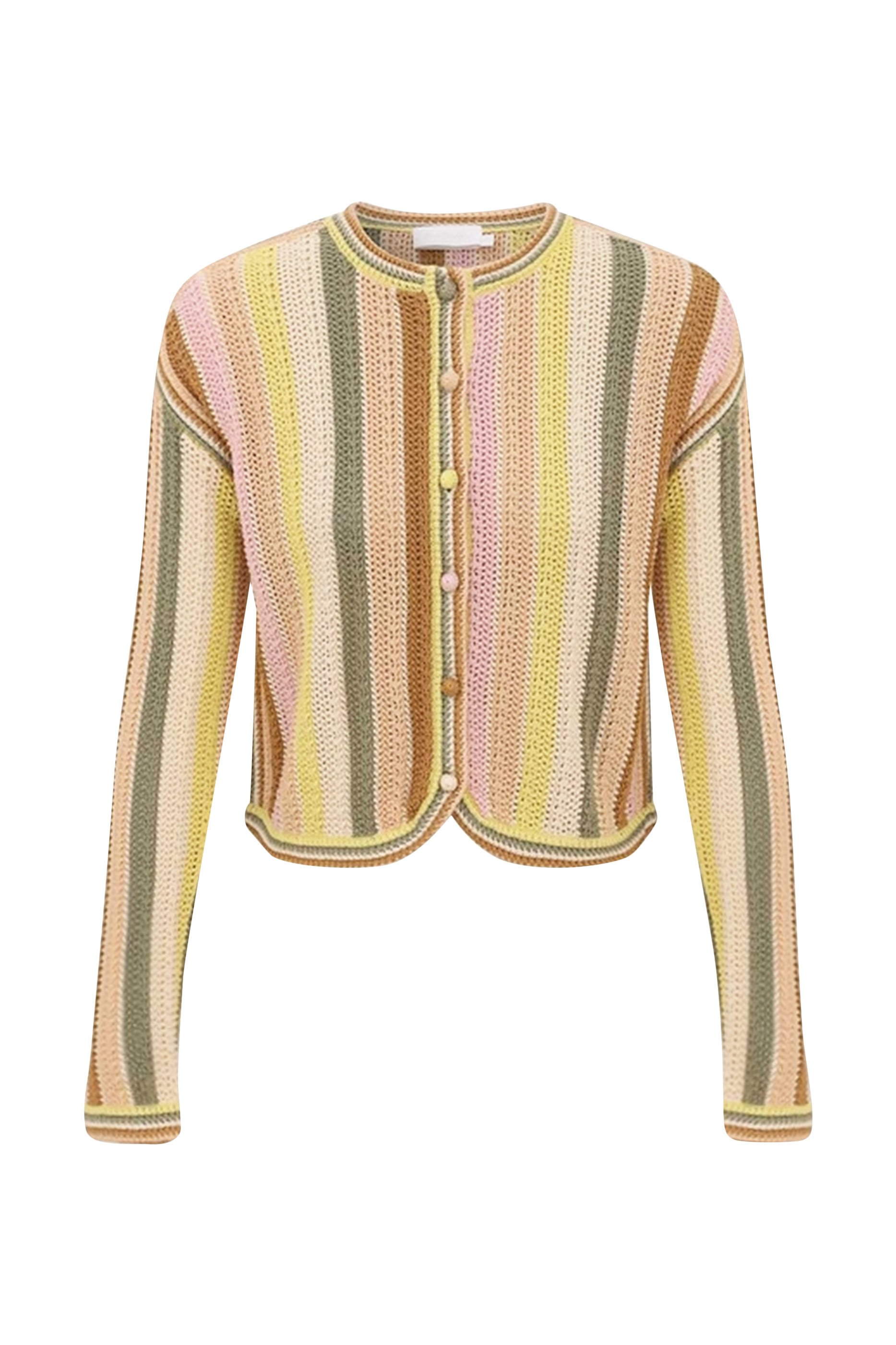  Indra Stripe Crochet Cardigan