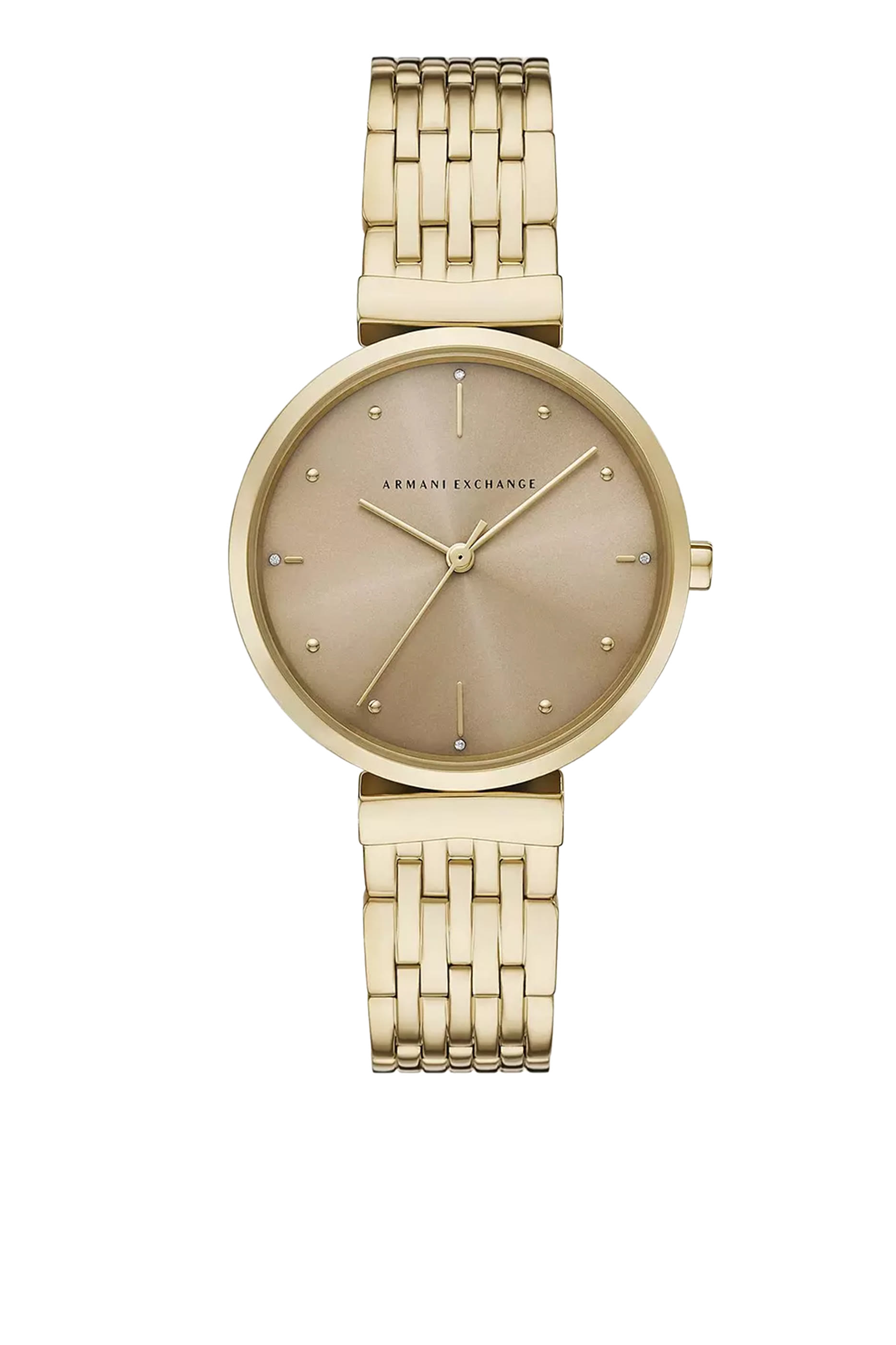 Three-Hand Gold-Tone Stainless Steel Watch