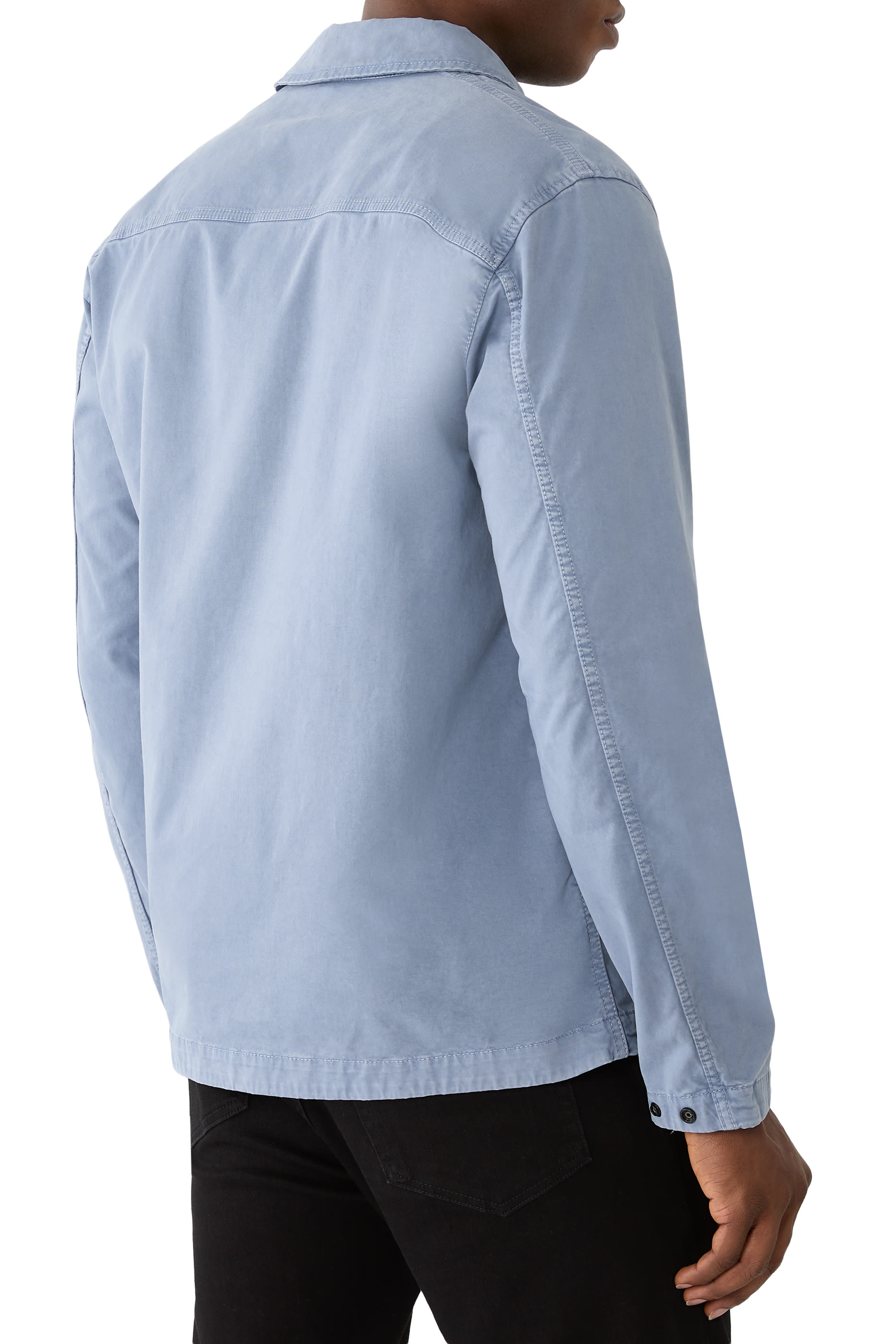  Organic Cotton Stretch Broken Twill Overshirt 