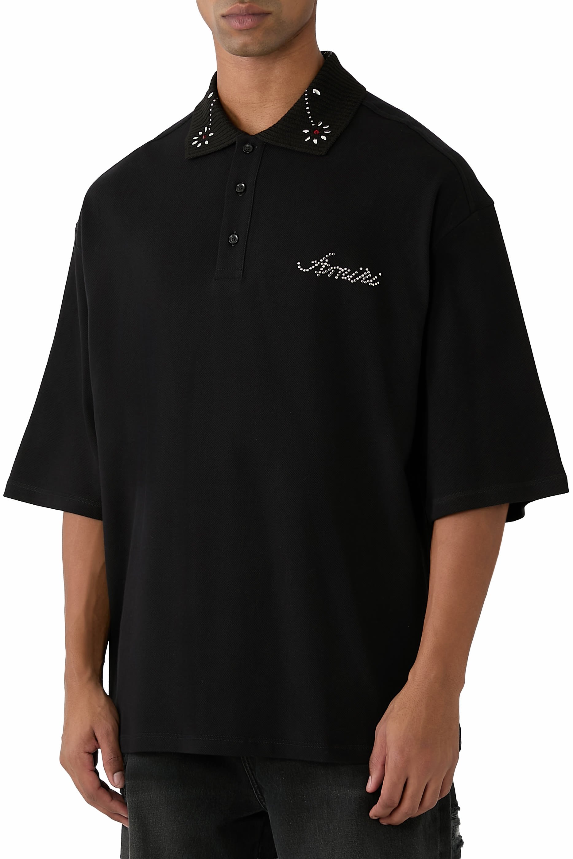 Stud Collar Oversized Polo