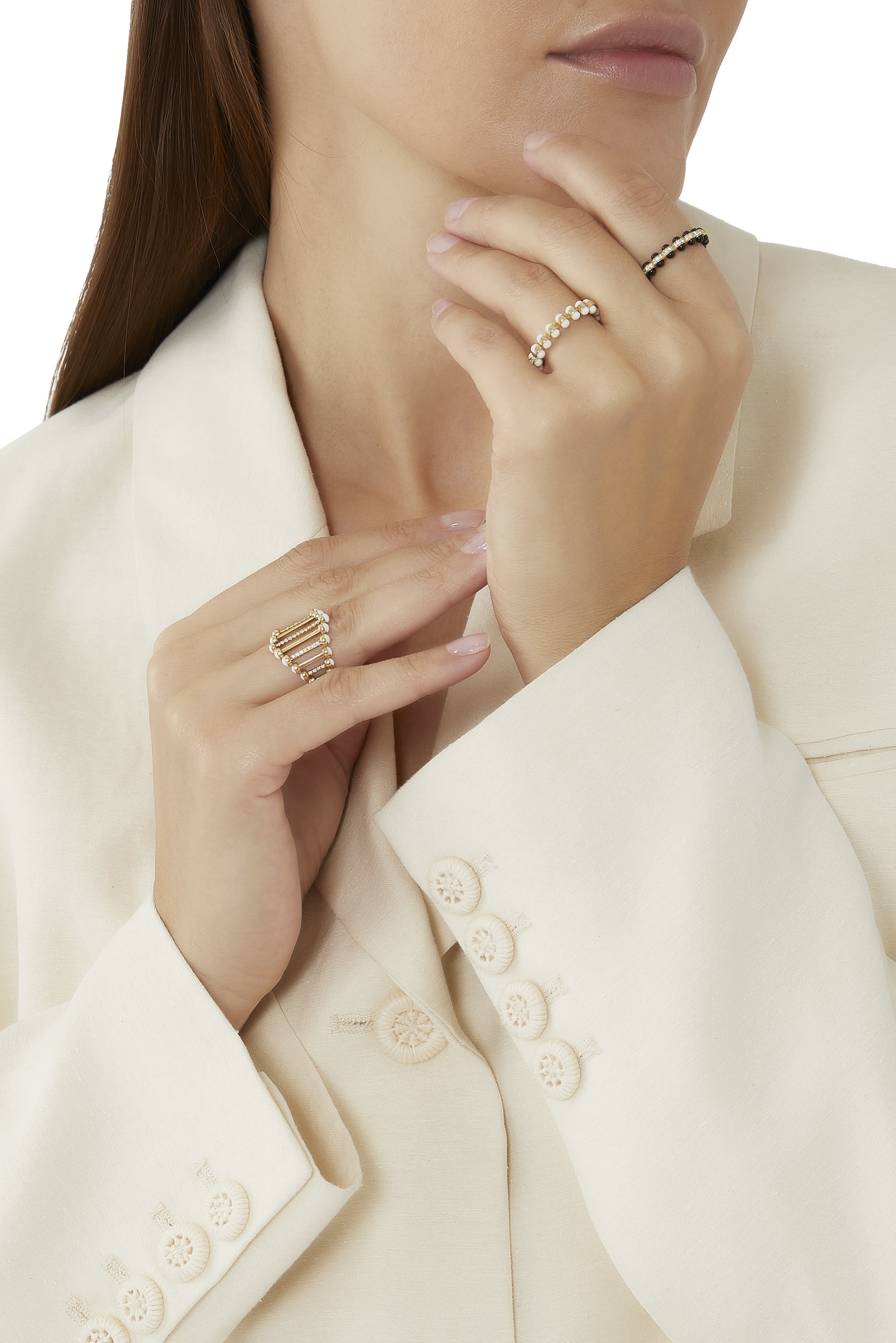 The Carbon Ring, 18k Yellow Gold with Diamonds