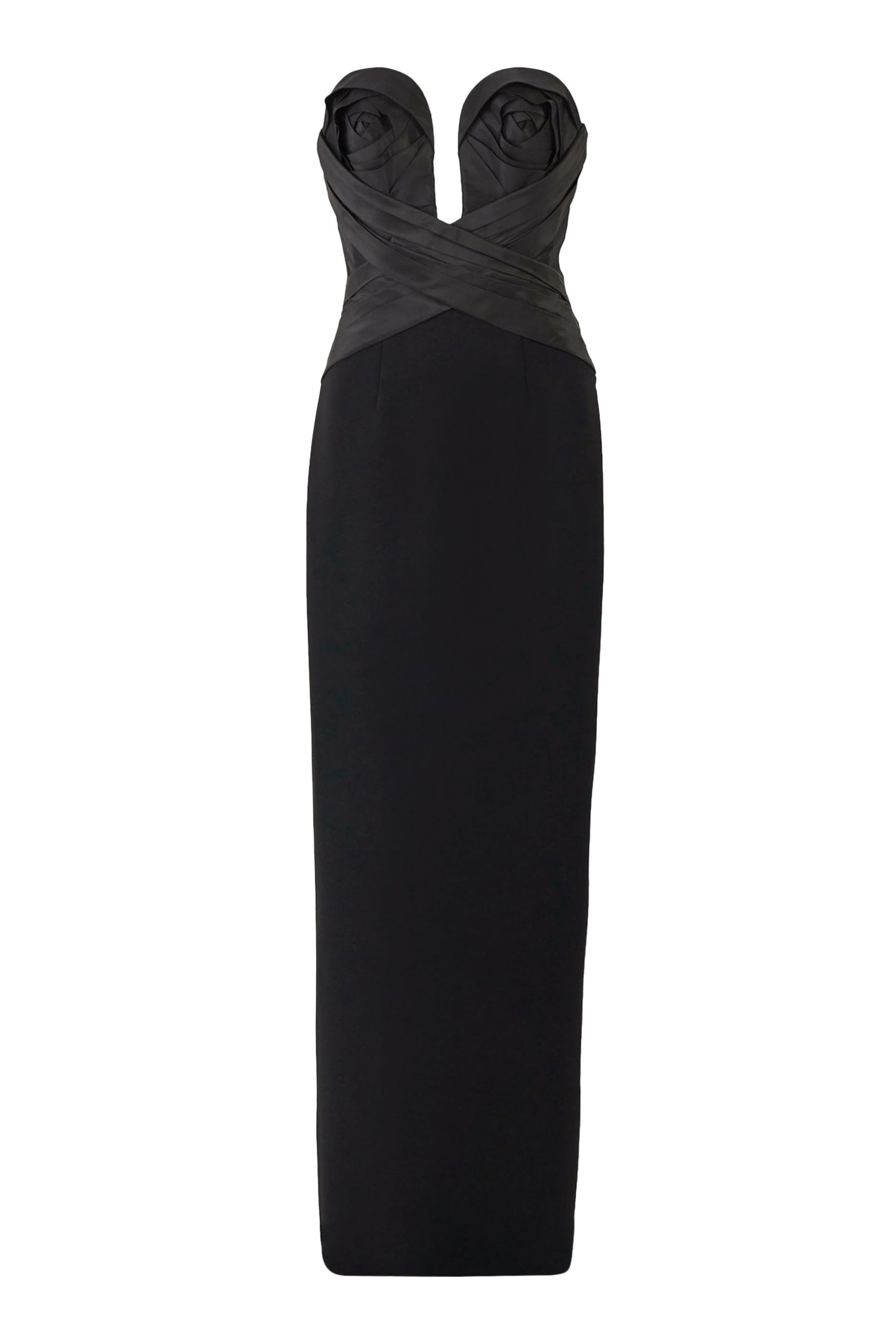  Strapless Draped Bodice Column Gown 