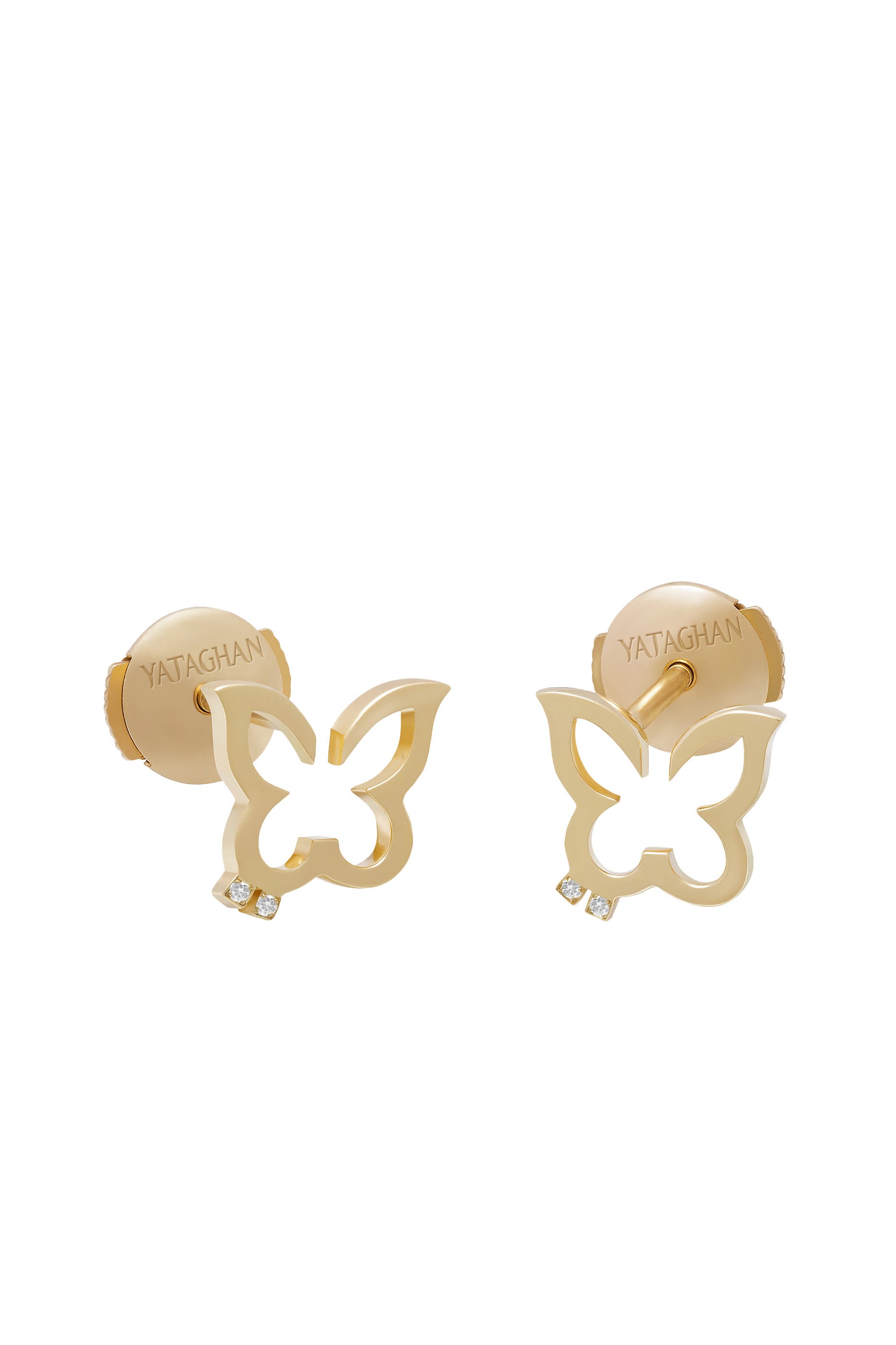  Hurriyah Butterfly Earrings, 18k Yellow Gold & Diamonds