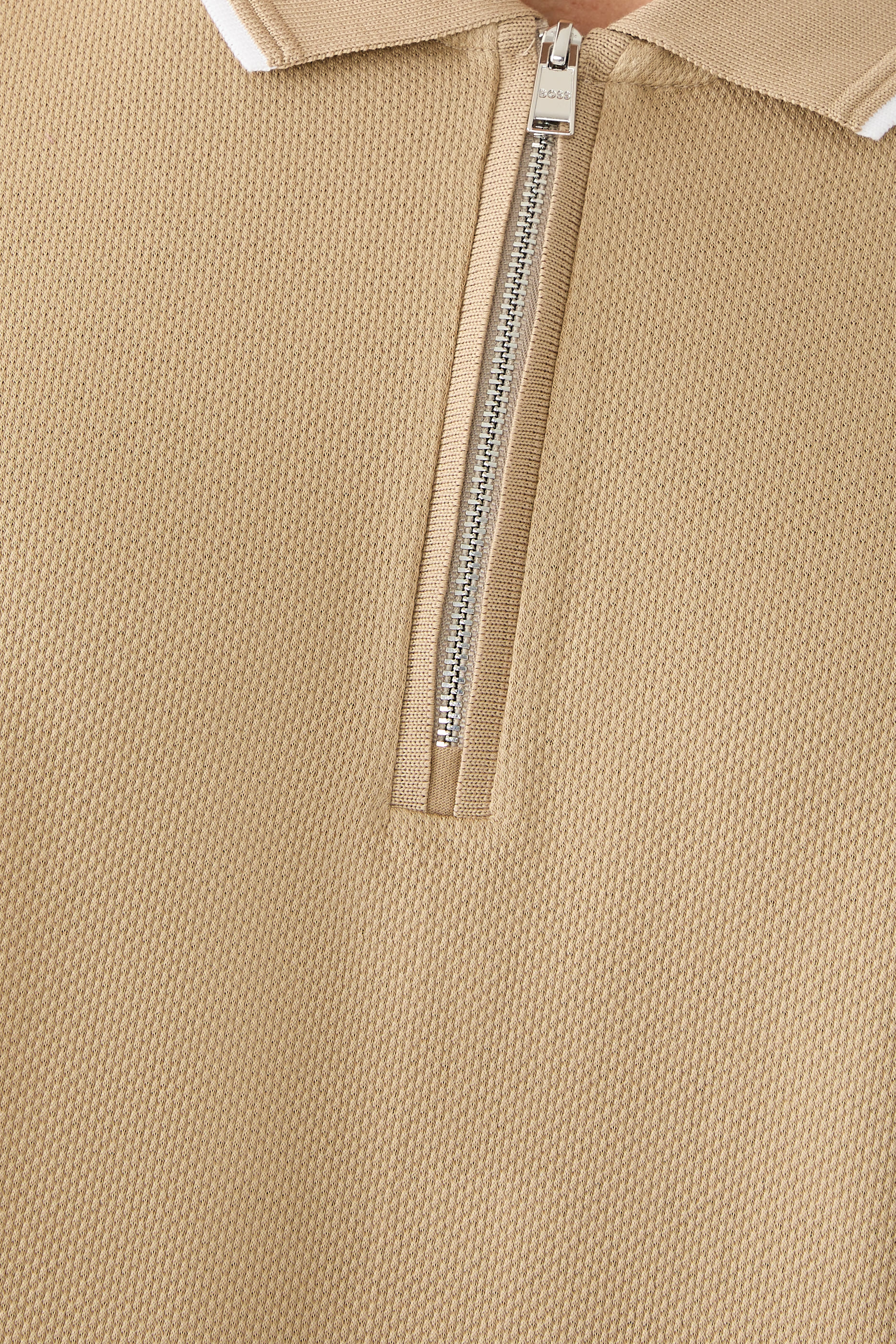 Structured-Cotton Polo Shirt with Zip Placket