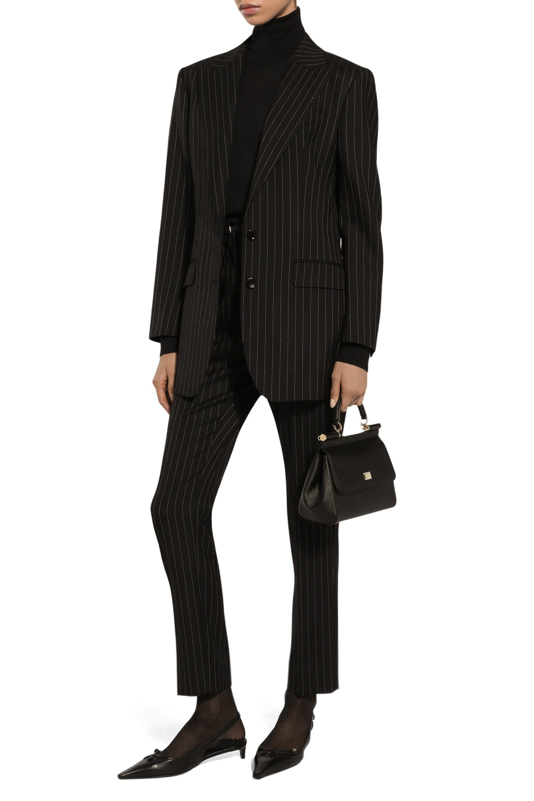 Tailored Pinstripe Wool Pants